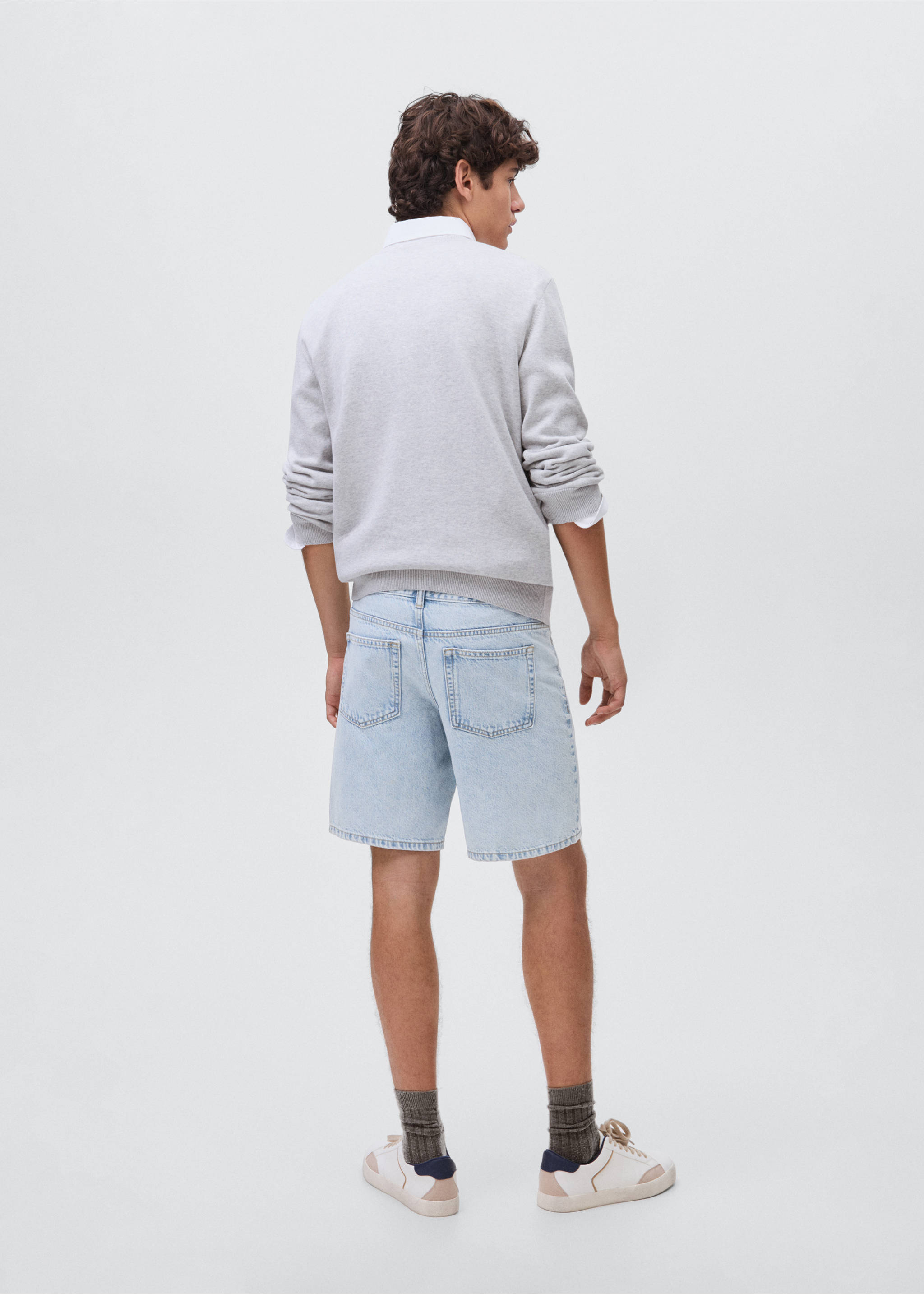 Cotton denim shorts - Reverse of the article, Light Blue. Ref: 17041212-00.