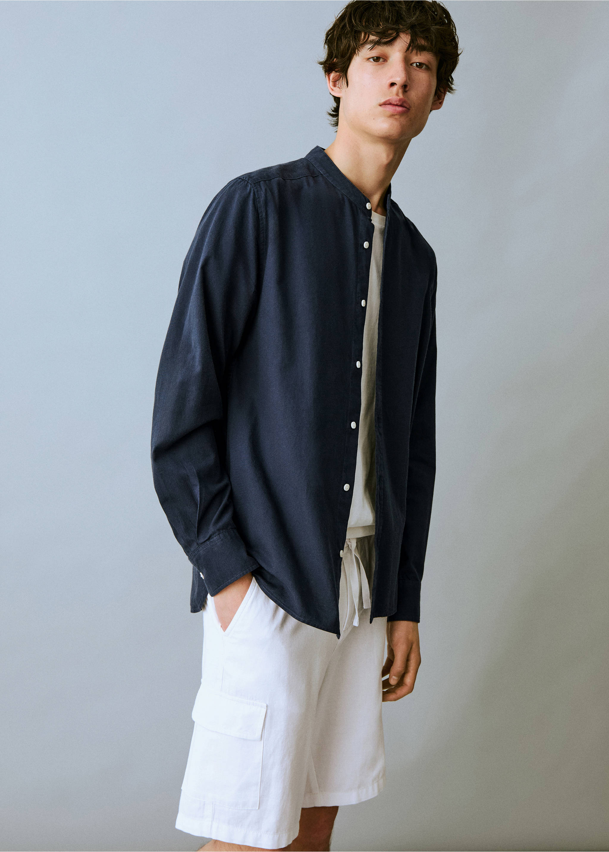 Cargo linen bermuda shorts - Details of the article 2, Off White. Ref: 17041213-00.