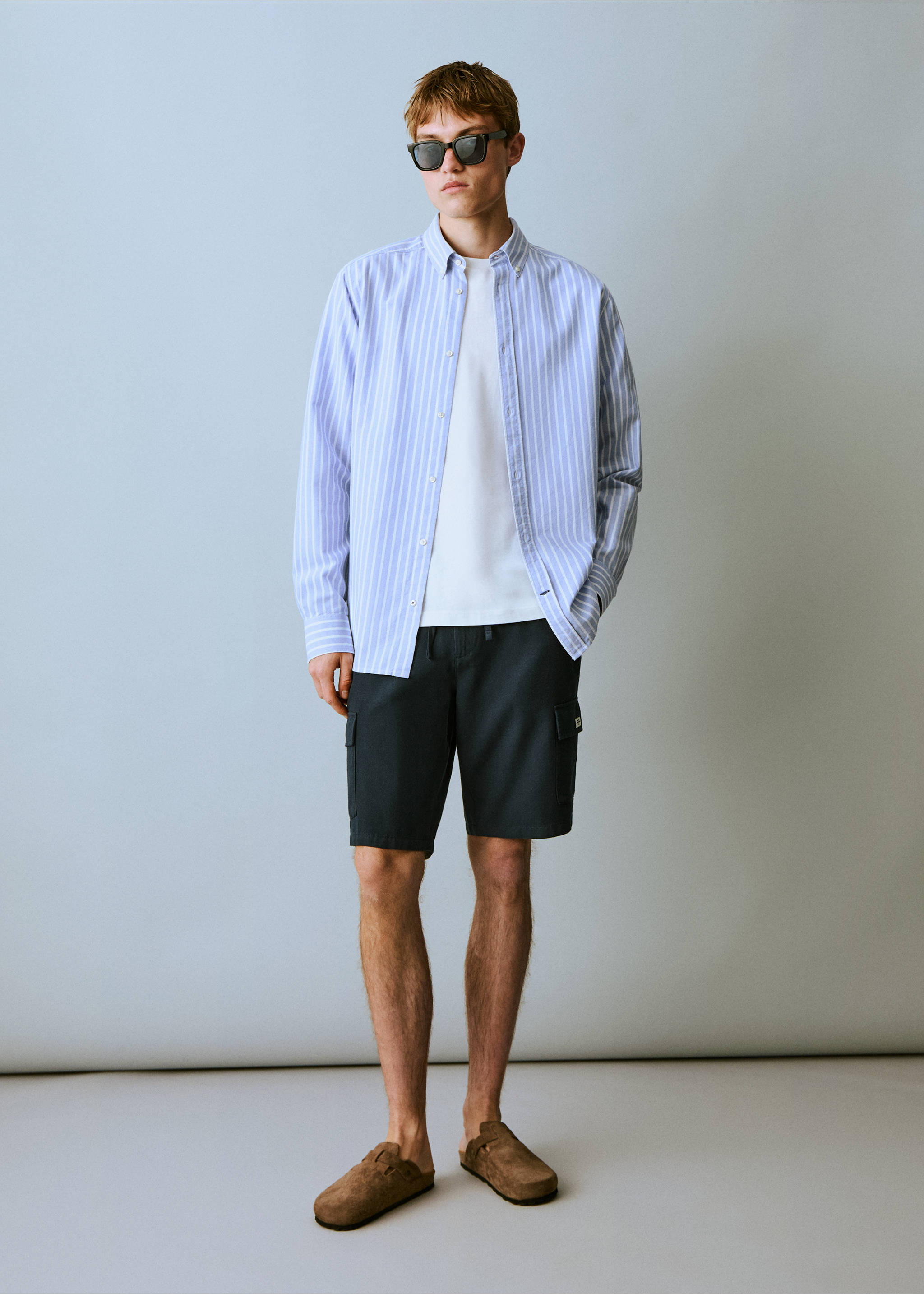 Striped Oxford shirt - General plane, Blue. Ref: 17041214-00.