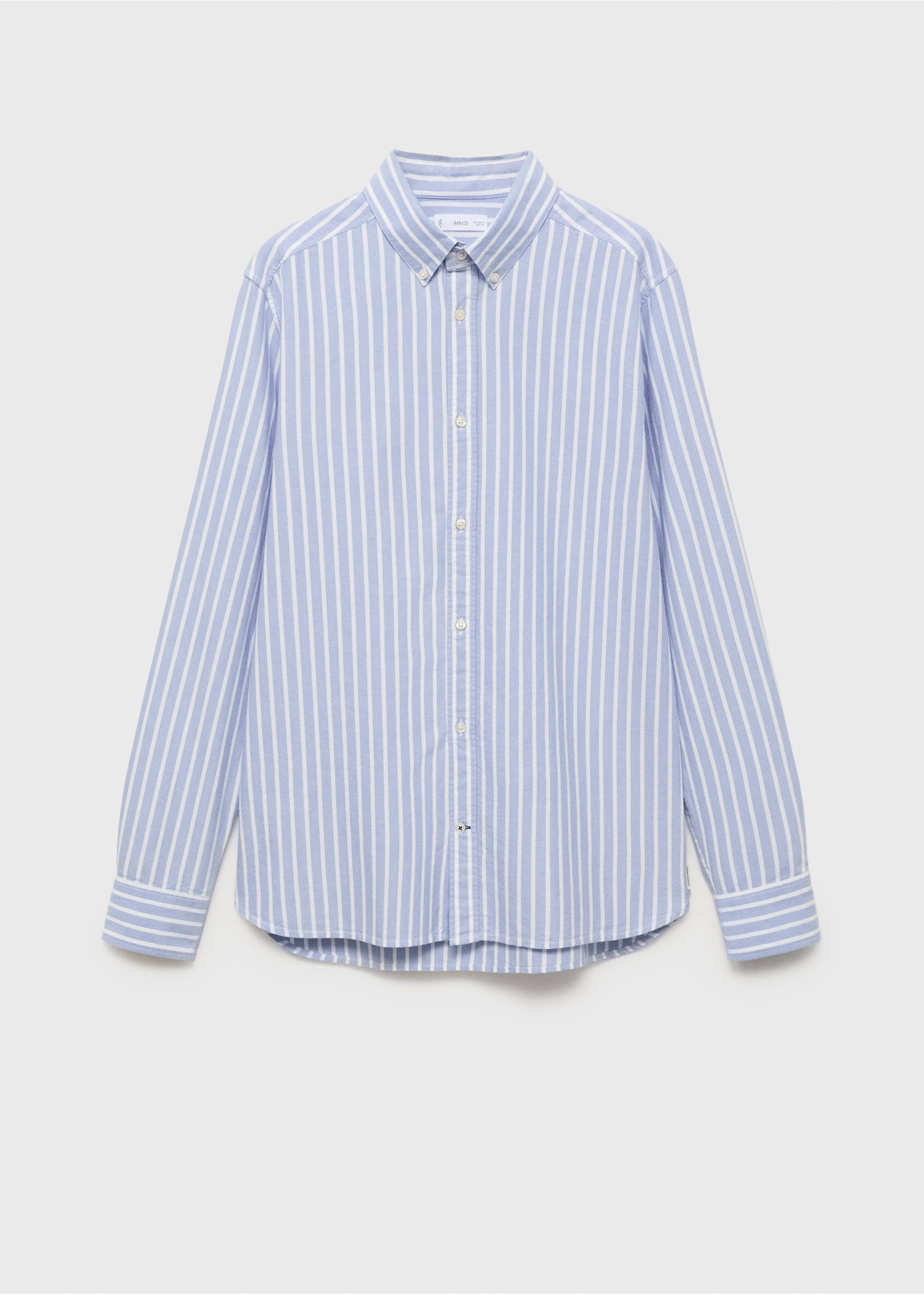 Striped Oxford shirt - Article without model, Blue. Ref: 17041214-00.
