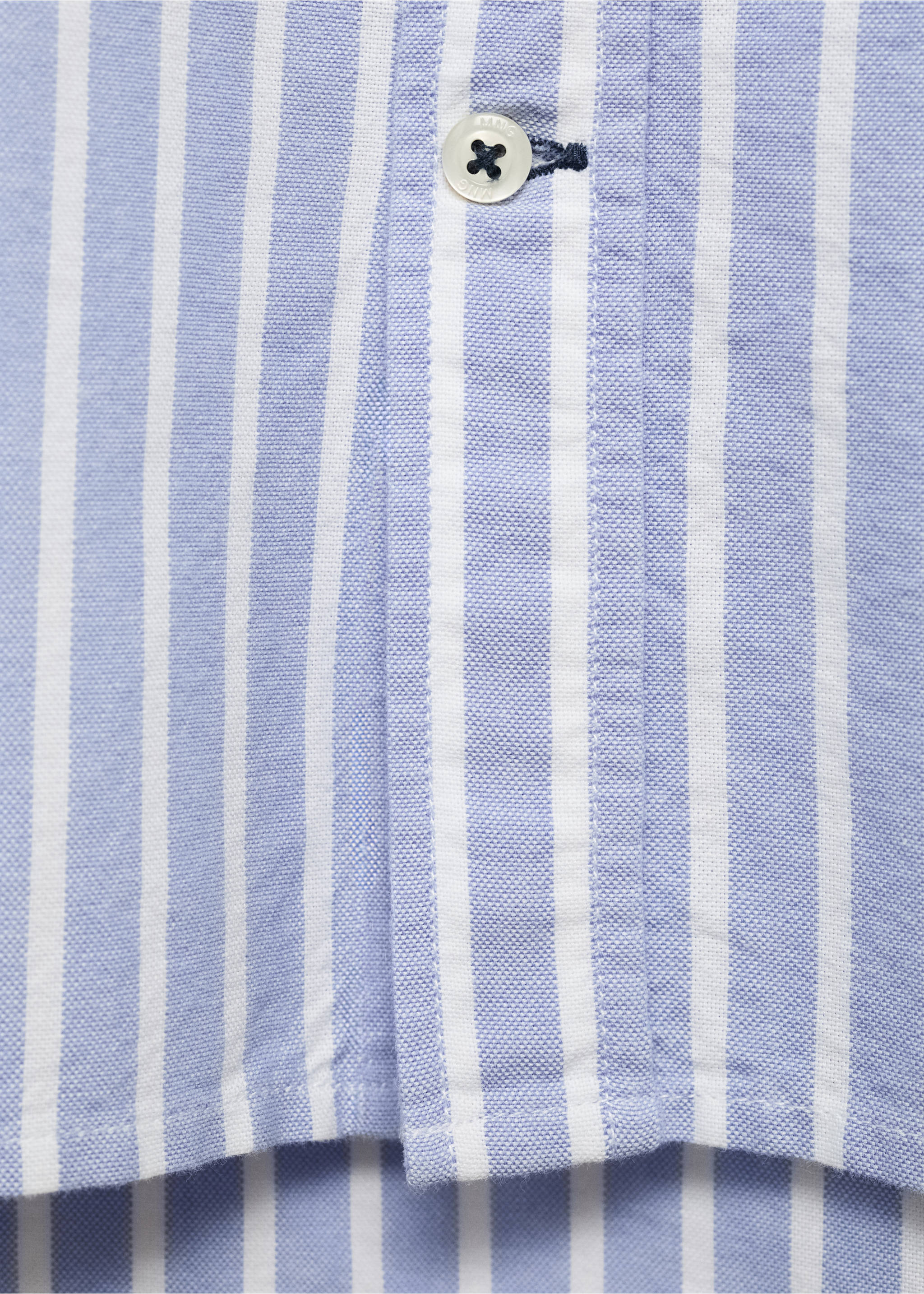 Striped Oxford shirt - Details of the article 8, Blue. Ref: 17041214-00.
