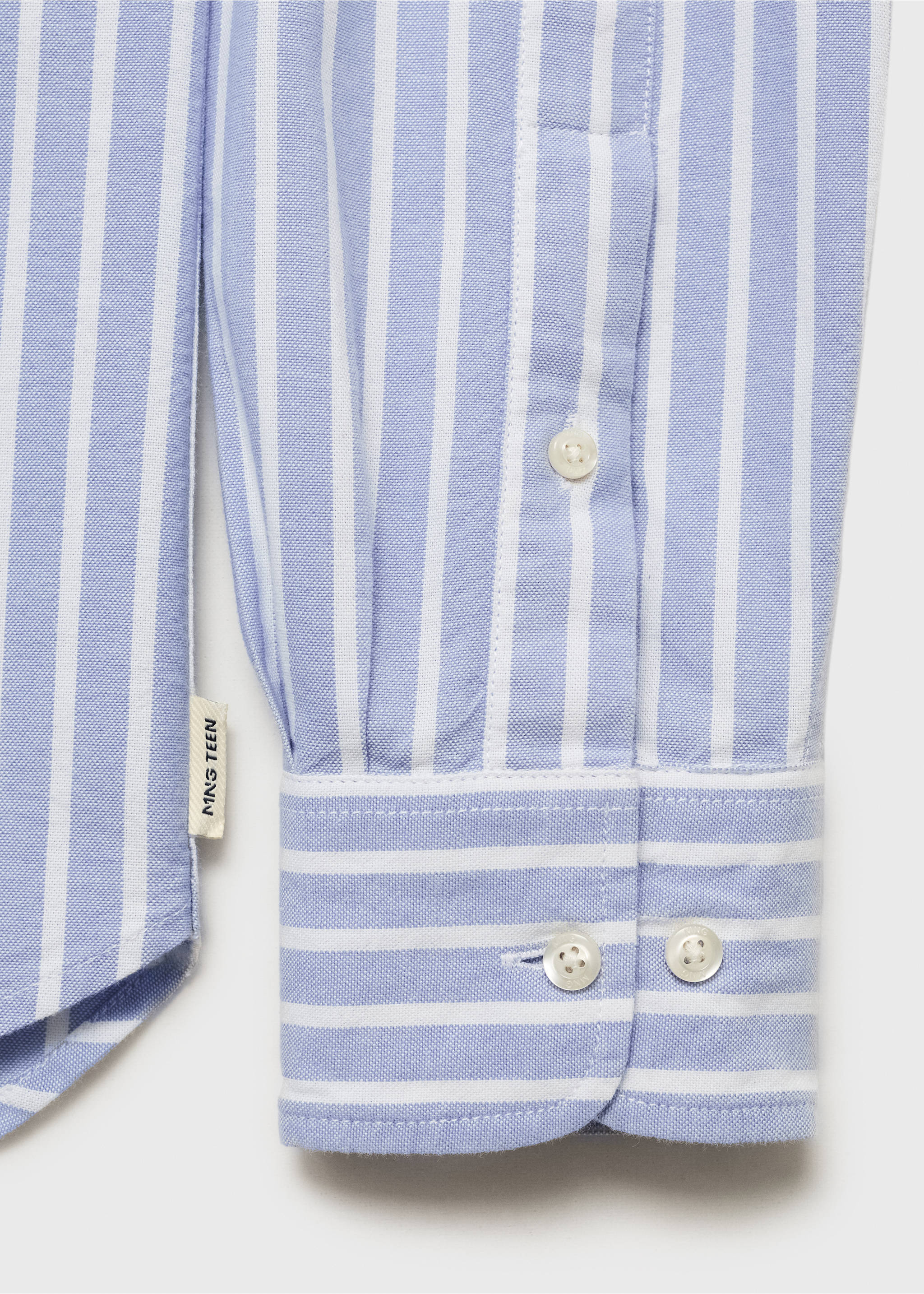 Striped Oxford shirt - Details of the article 0, Blue. Ref: 17041214-00.