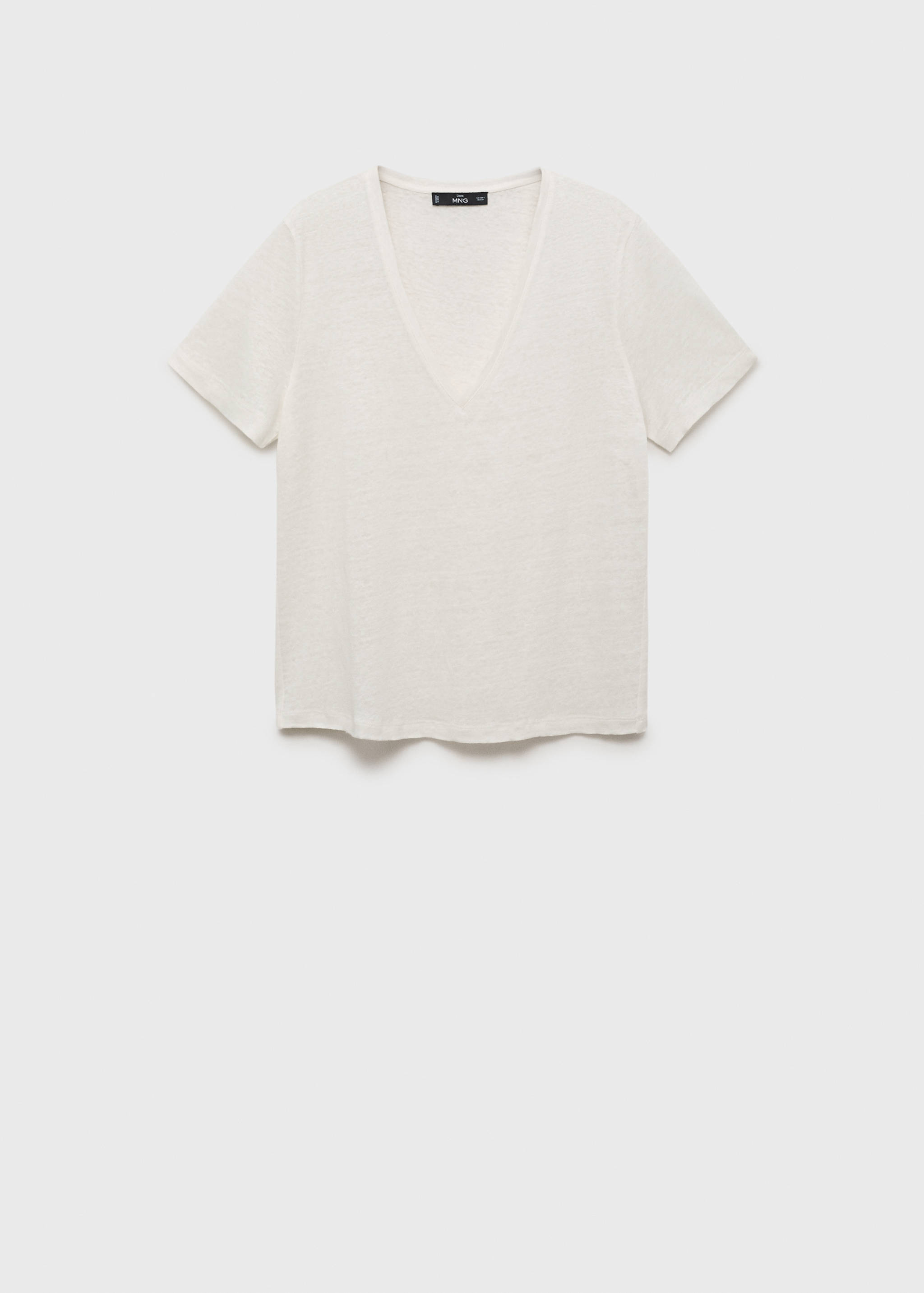 V-neck linen t-shirt - Article without model