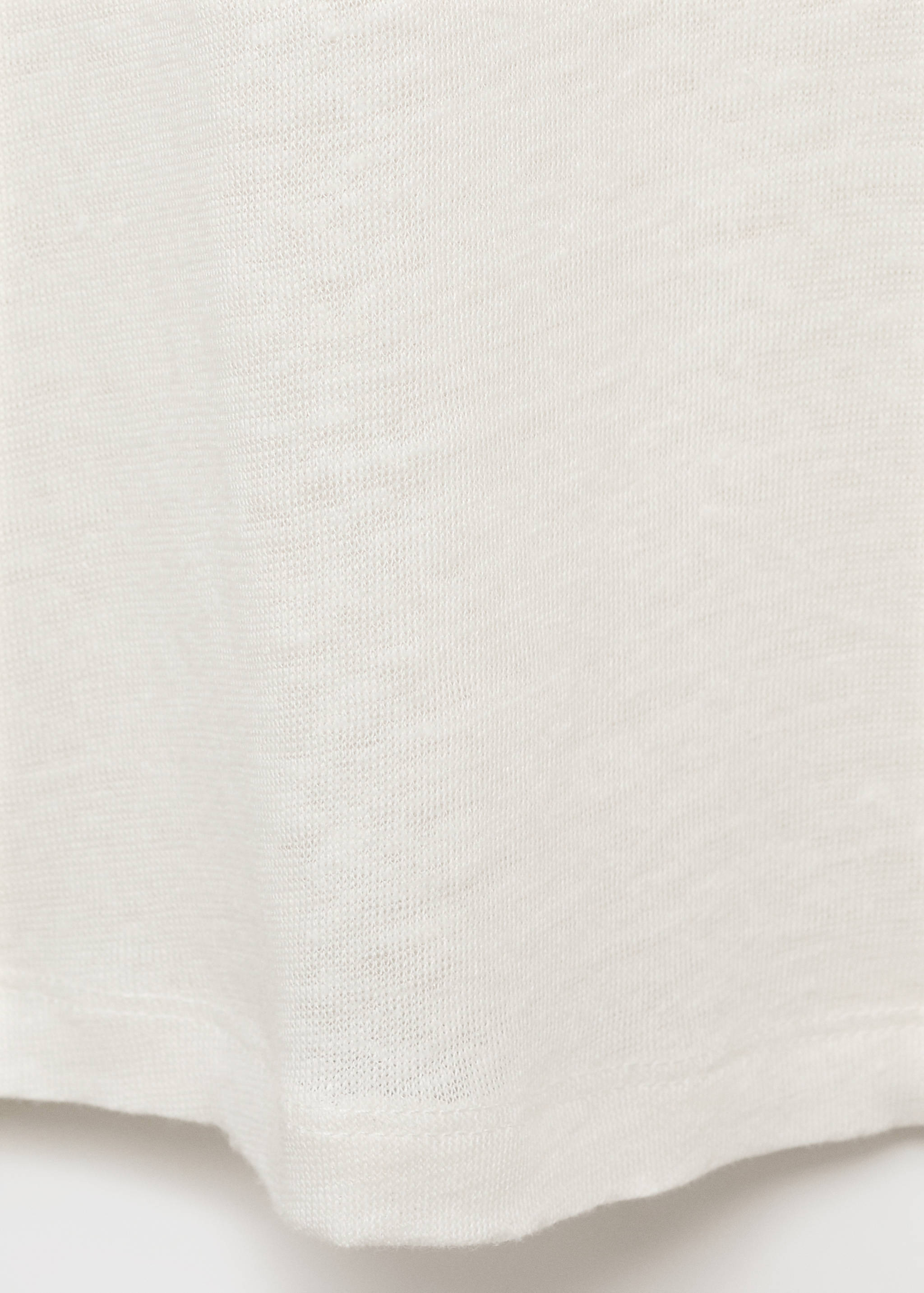 V-neck linen t-shirt - Details of the article 0