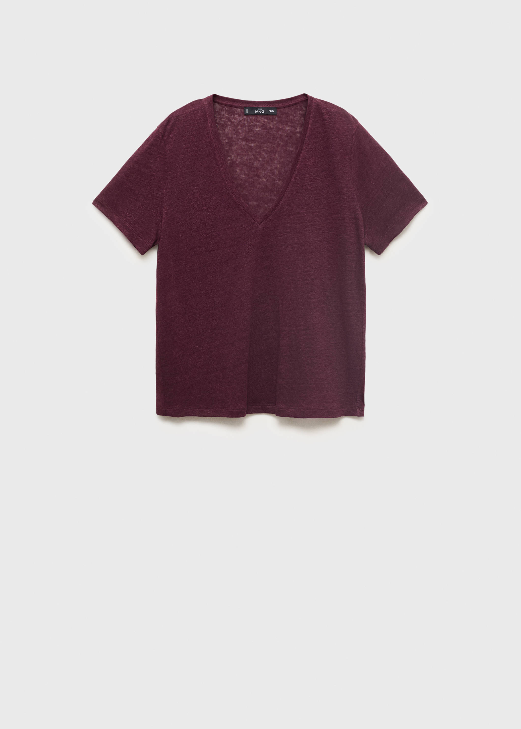 V-neck linen t-shirt - Article without model
