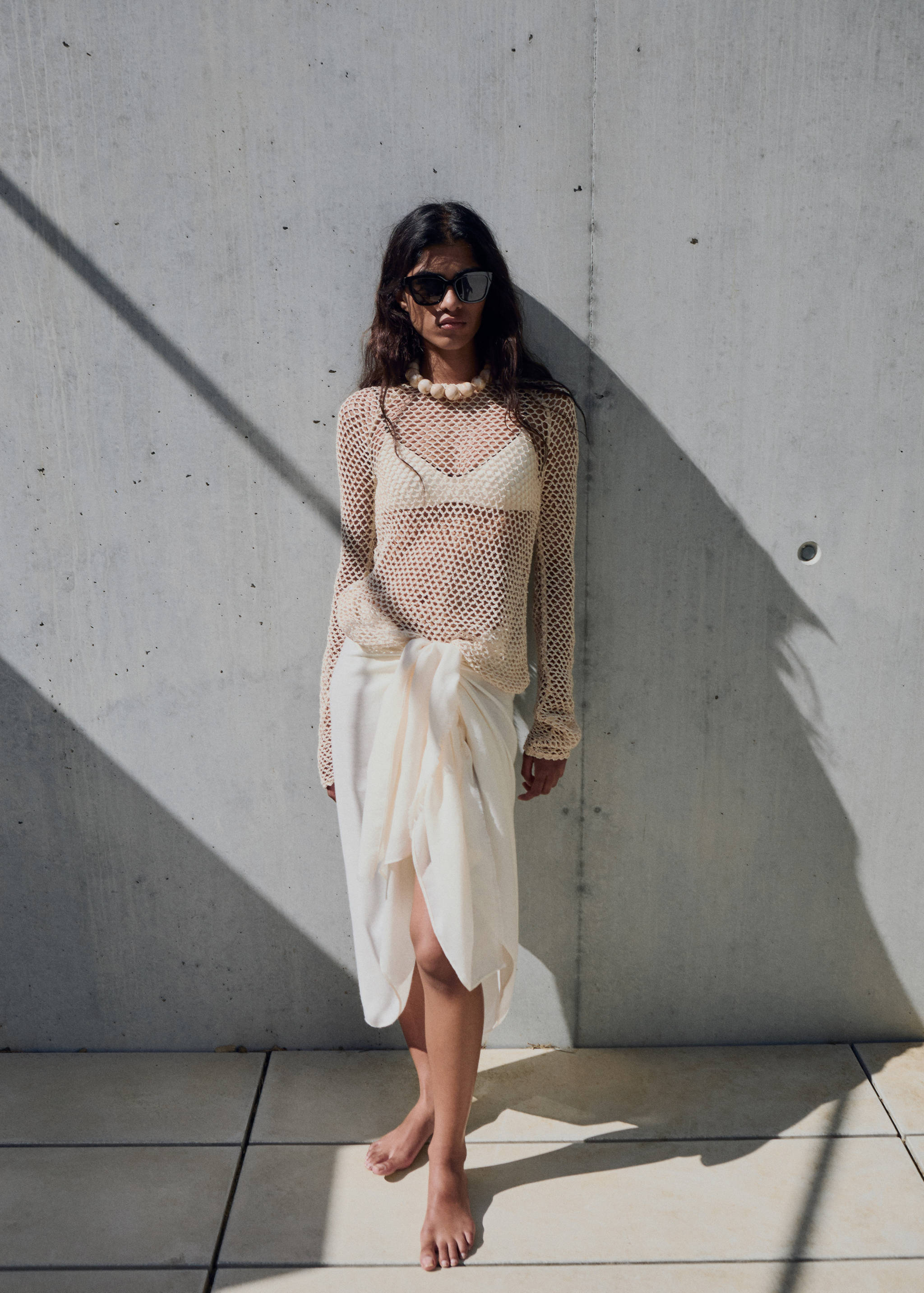 Jersey crochet manga larga - Plano general
