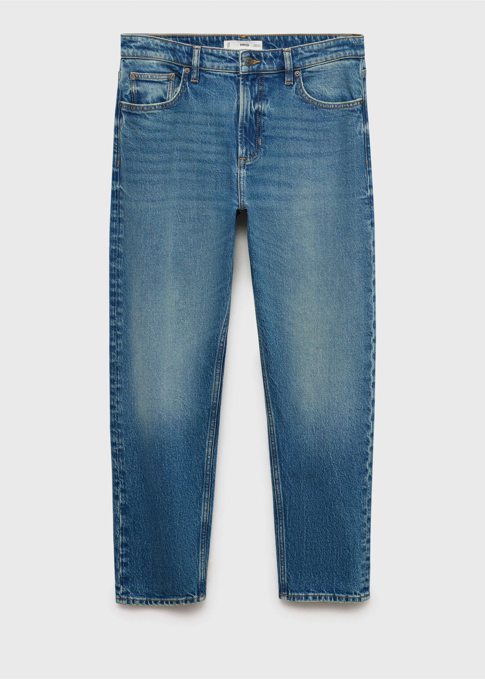 Ben Jeans im Cropped Tapered Fit - Artikel ohne Model, Mittelblau. Ref: 17041221-00.