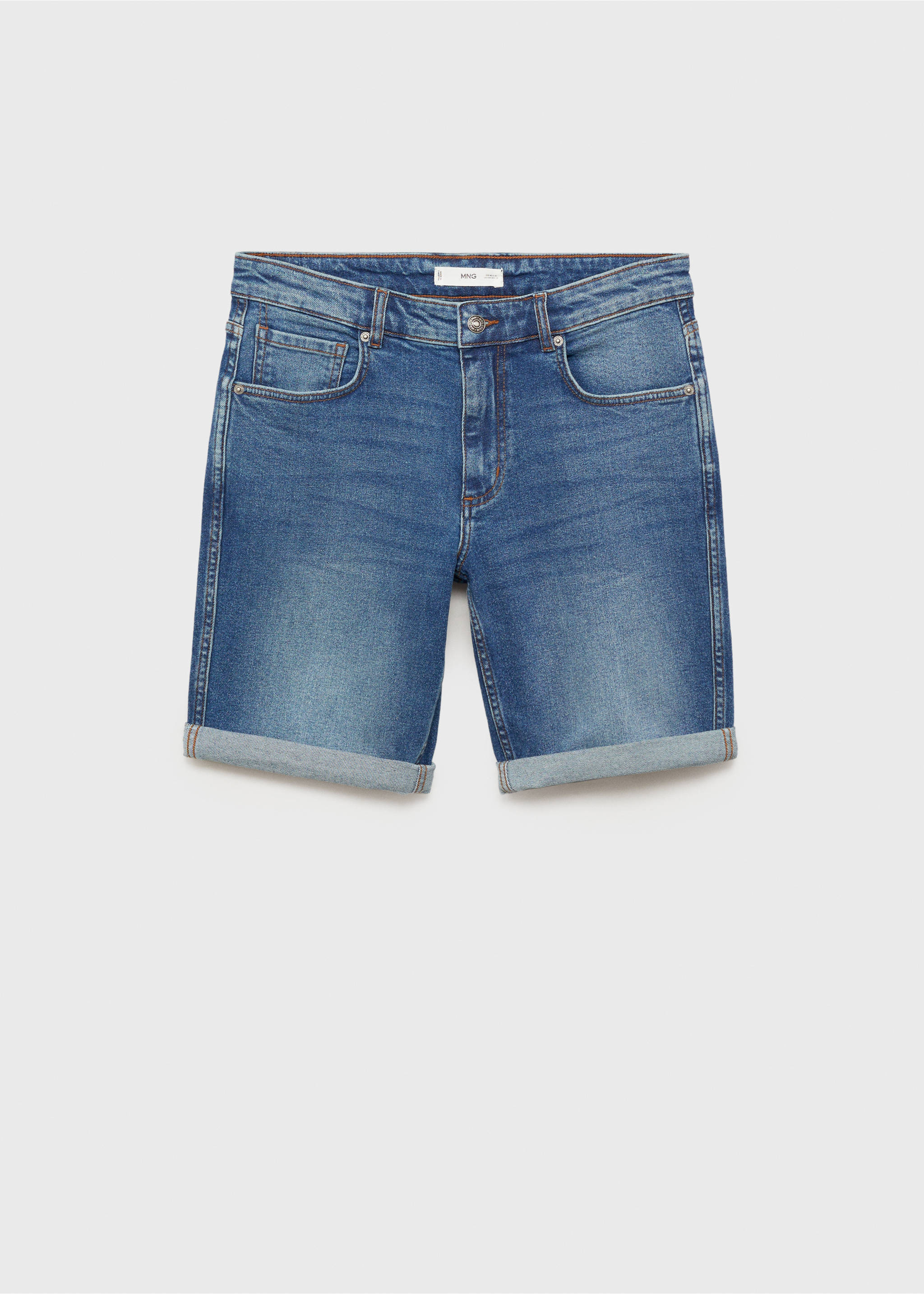 Bermuda en jean slim fit - Article sans modèle, Bleu foncé. Ref: 17041222-00.