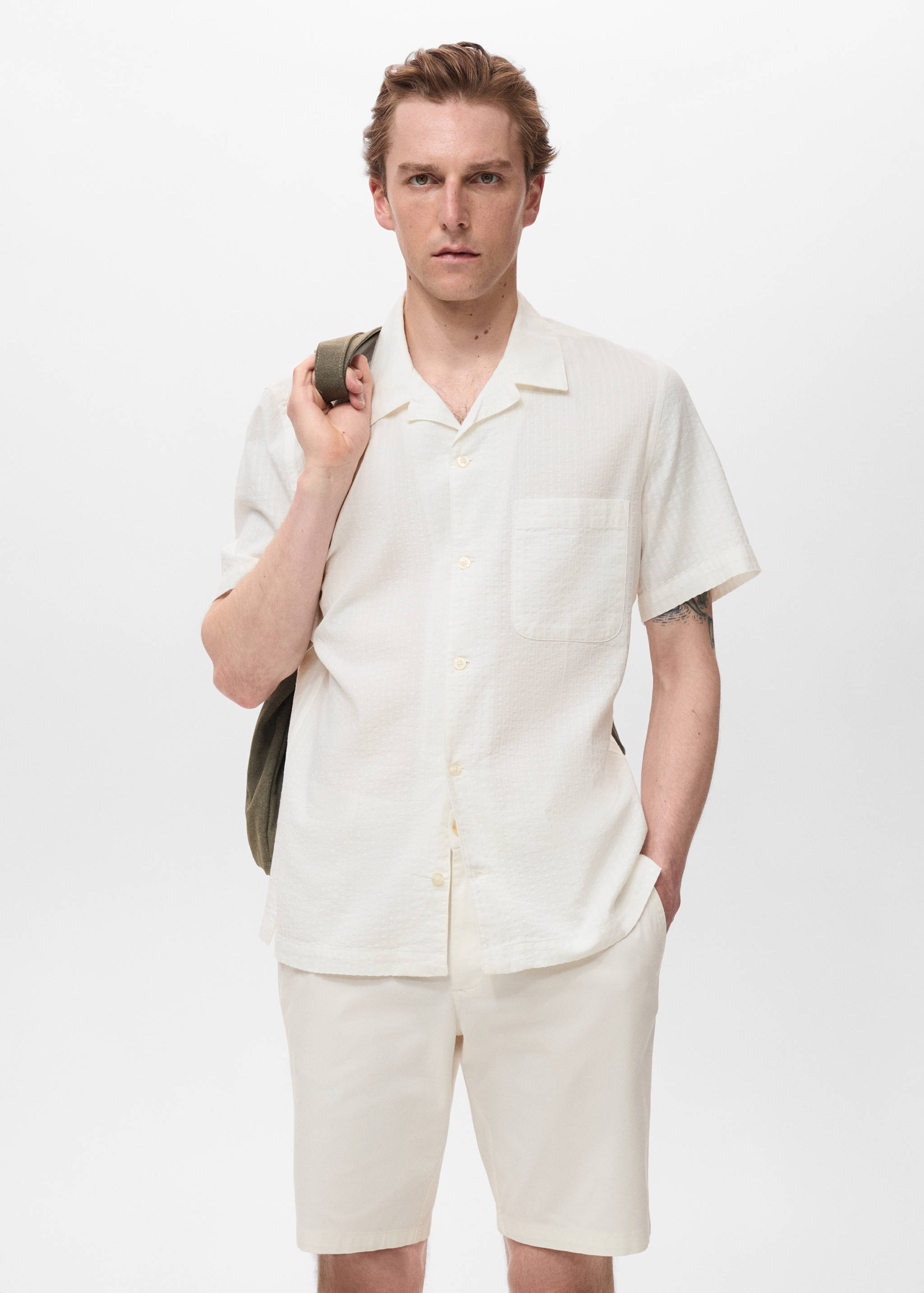Chemise regular-fit seersucker - Plan moyen