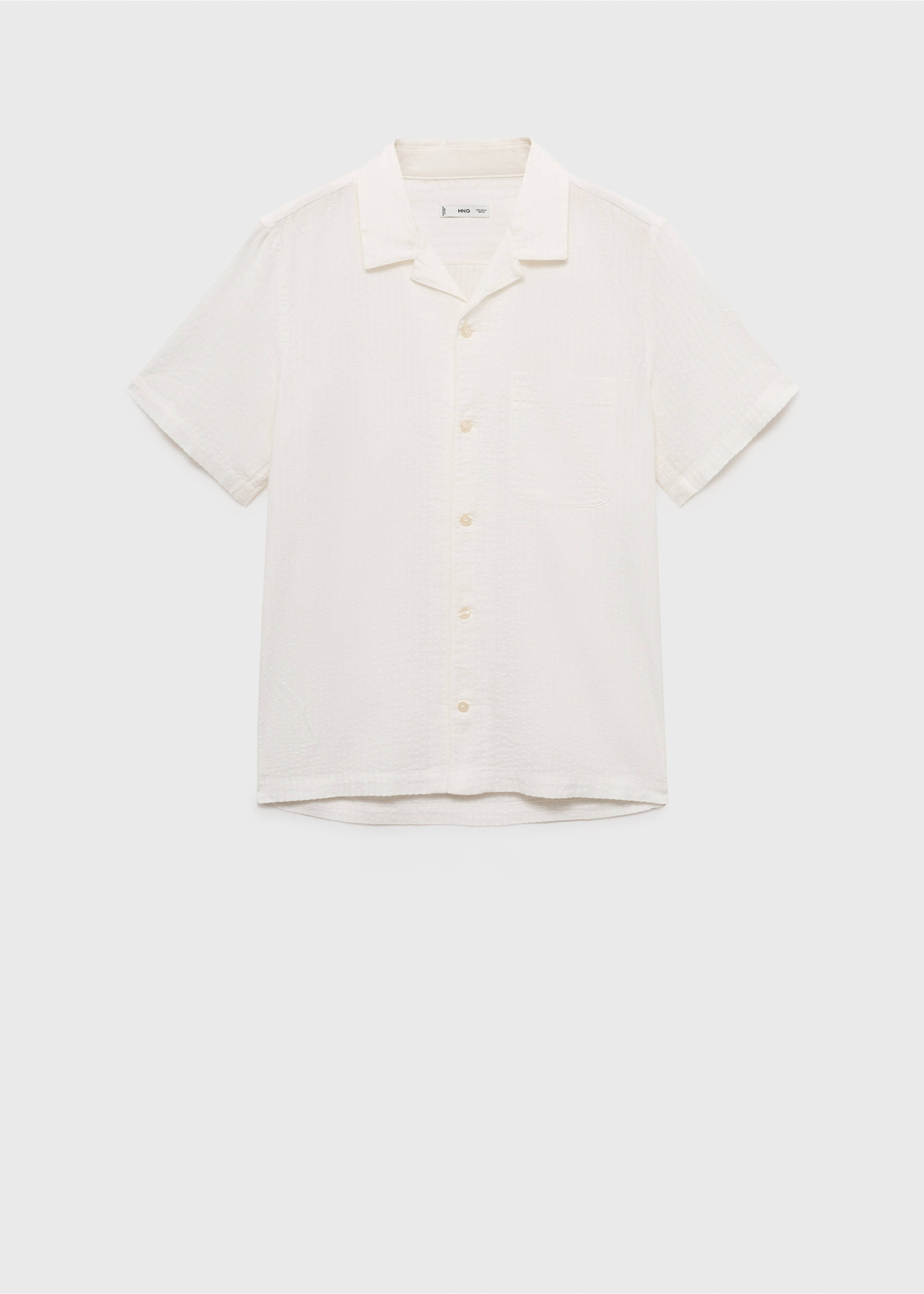 Chemise regular-fit seersucker - Article sans modèle, Blanc cassé. Ref: 17041228-00.