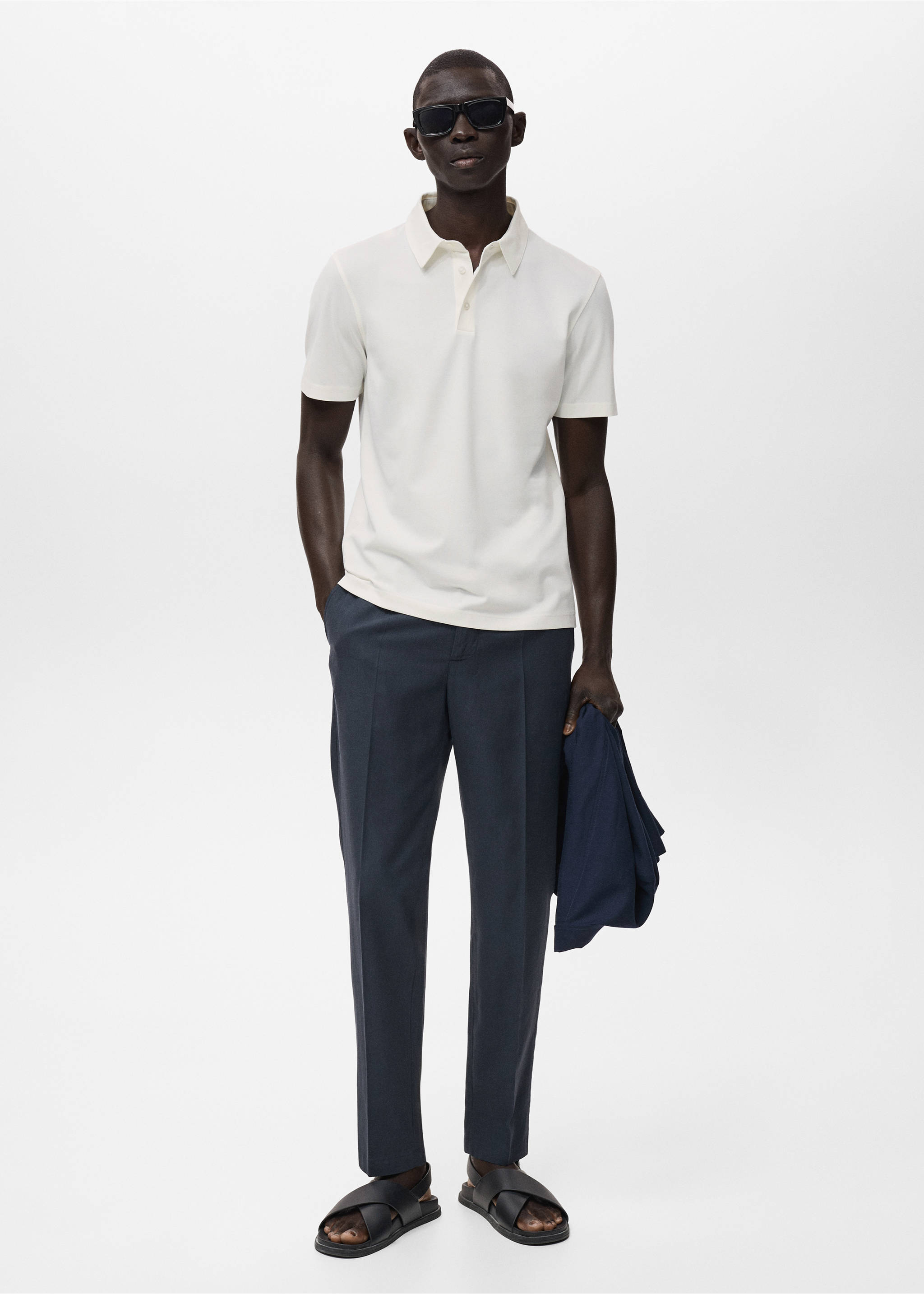 Cotton piqué polo shirt - General plane, Off White. Ref: 17041230-00.