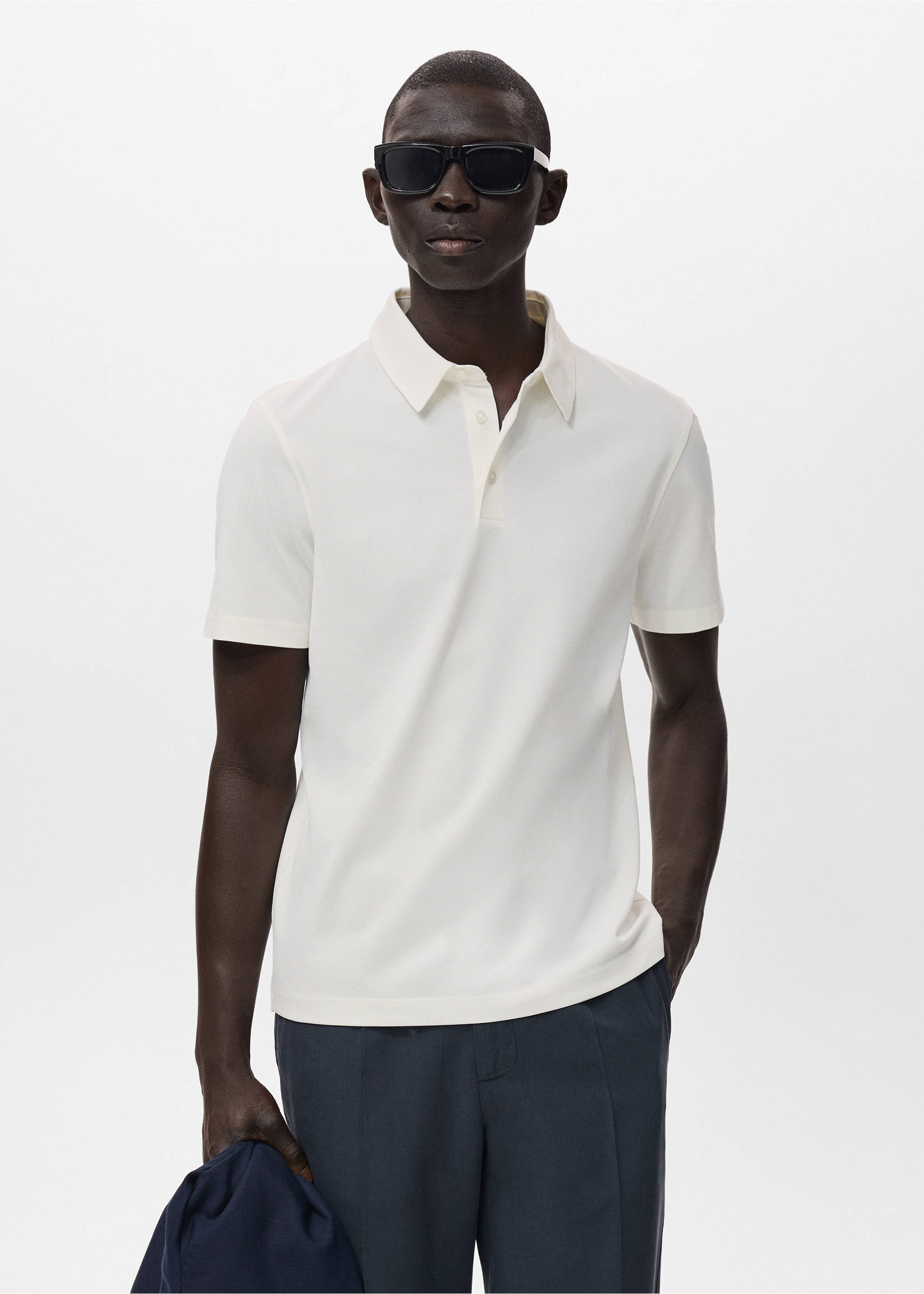 Cotton piqué polo shirt - Medium plane, Off White. Ref: 17041230-00.