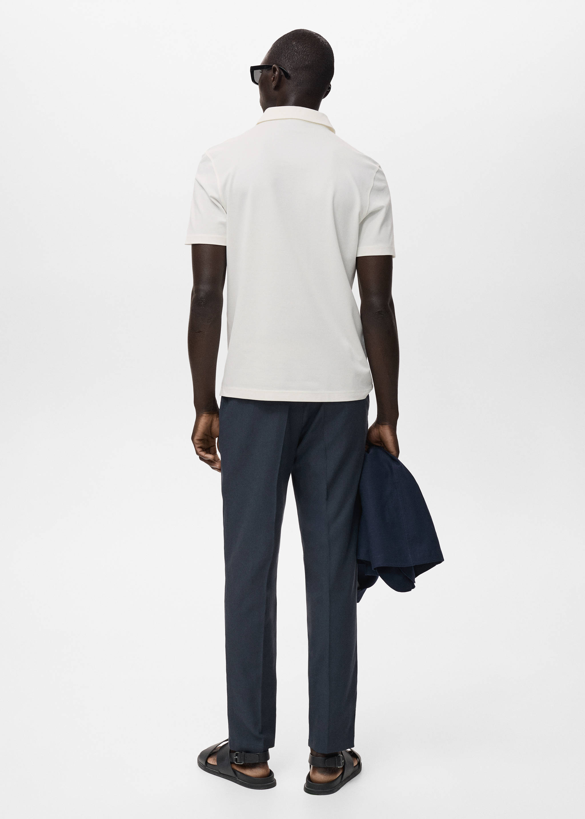 Cotton piqué polo shirt - Reverse of the article