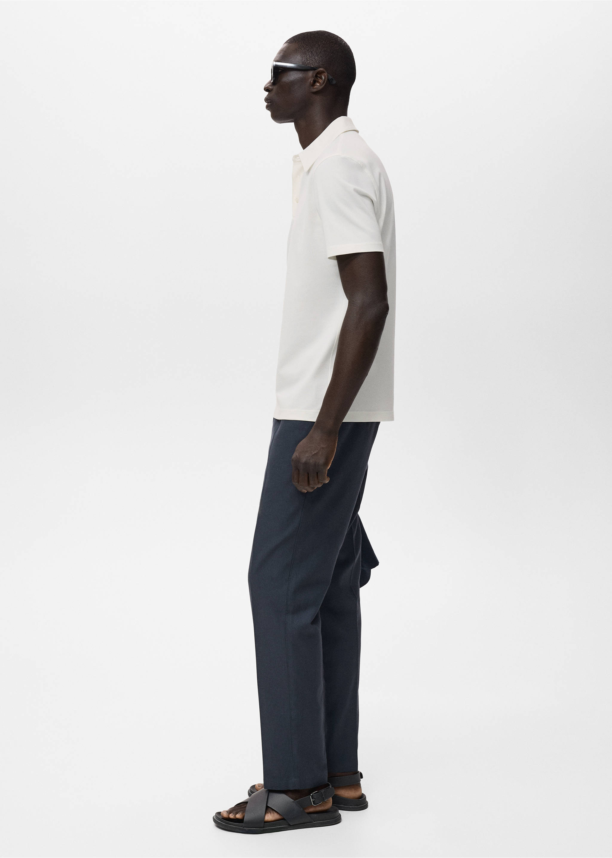 Cotton piqué polo shirt - Details of the article 2, Off White. Ref: 17041230-00.