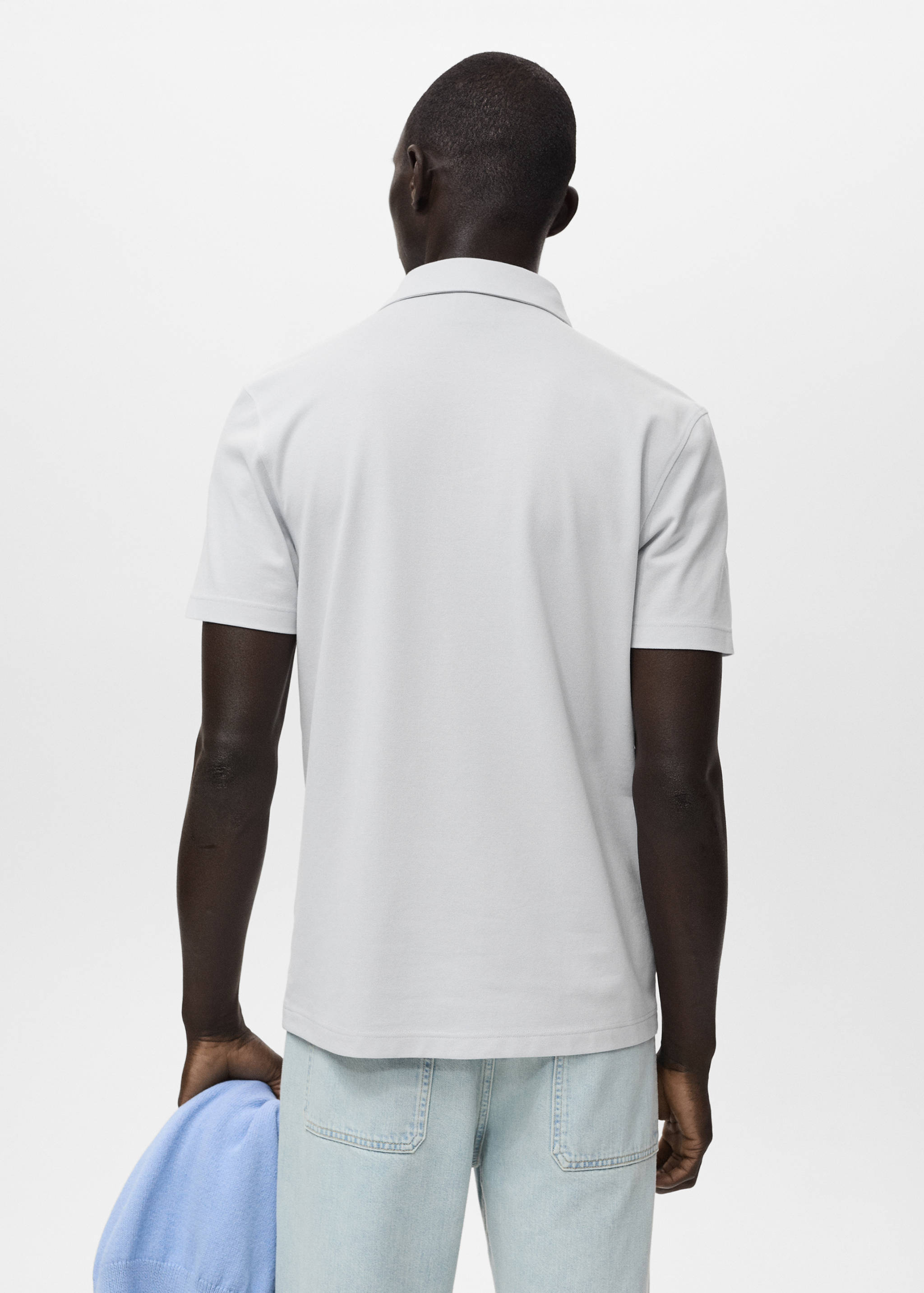 Cotton piqué polo shirt - Reverse of the article
