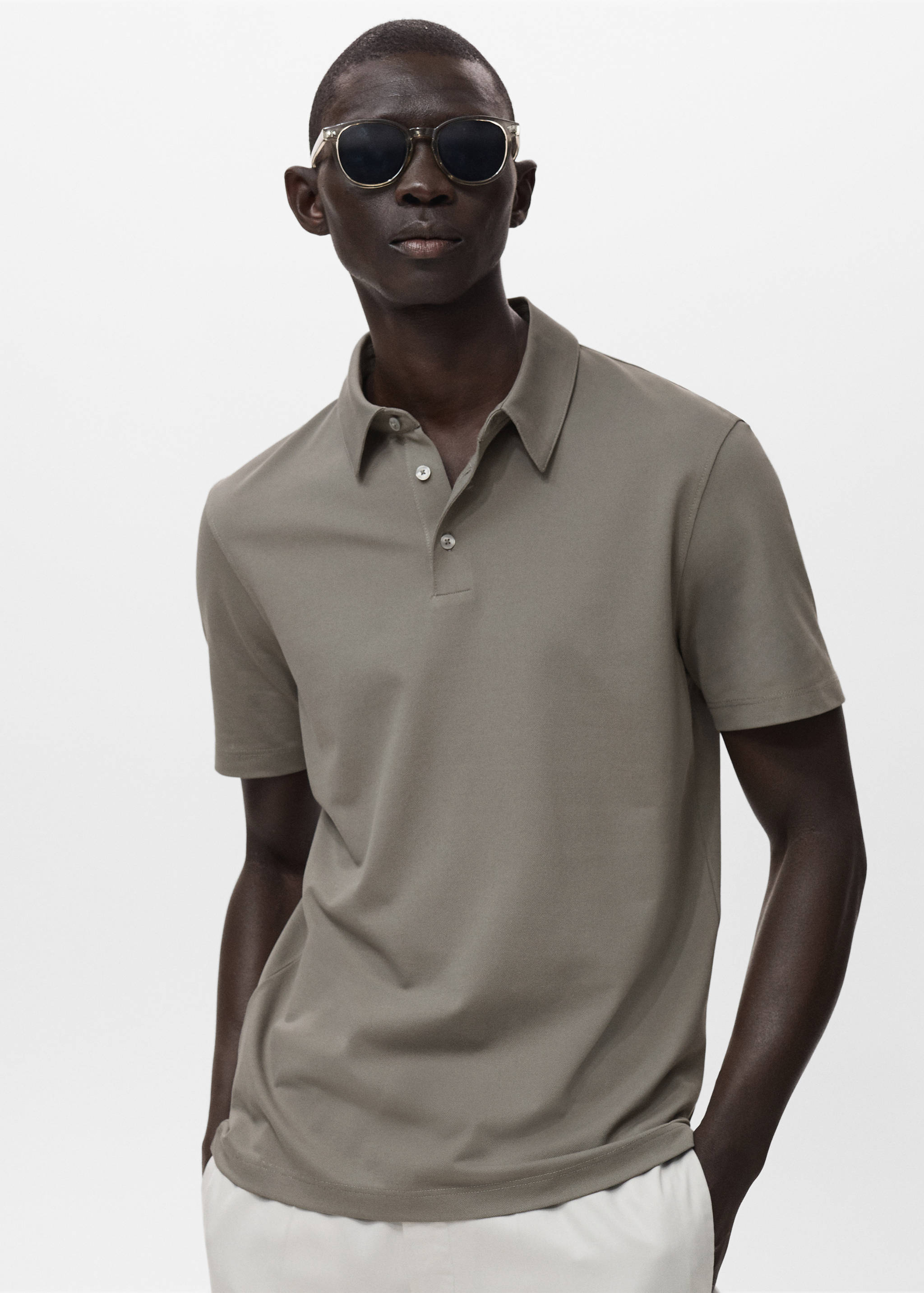 Cotton piqué polo shirt - Medium plane