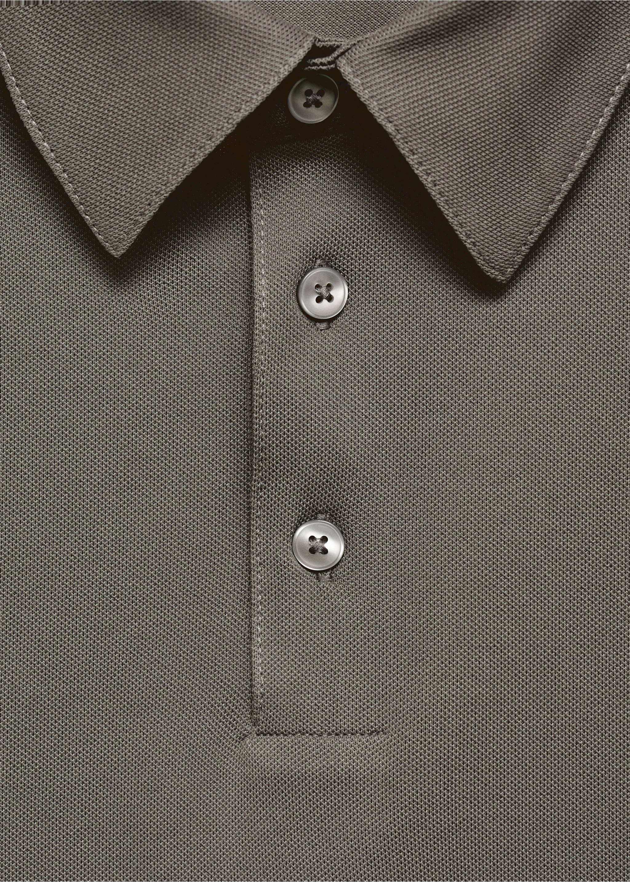 Cotton piqué polo shirt - Details of the article 8, Dark Green. Ref: 17041230-00.