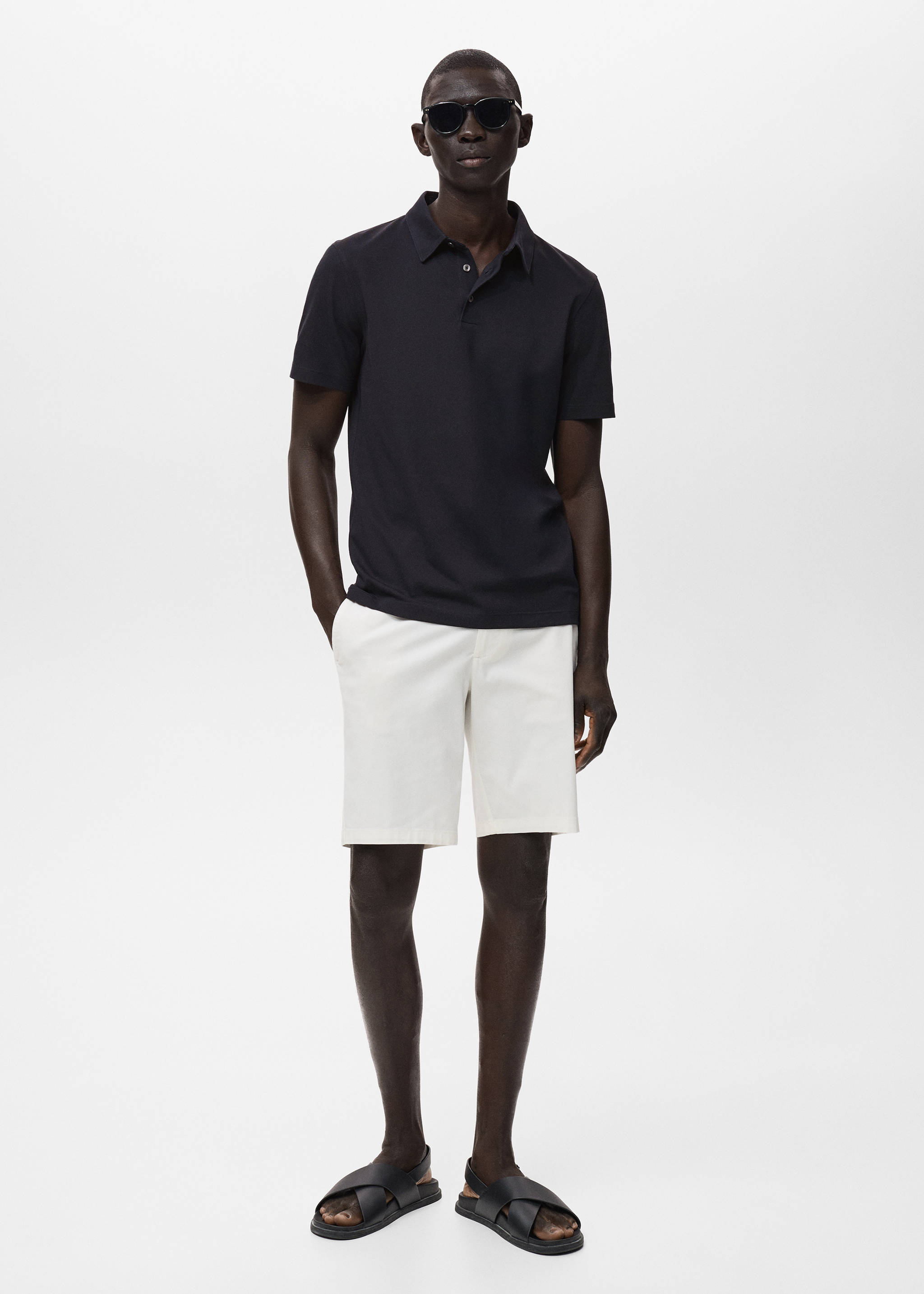 Cotton piqué polo shirt - General plane