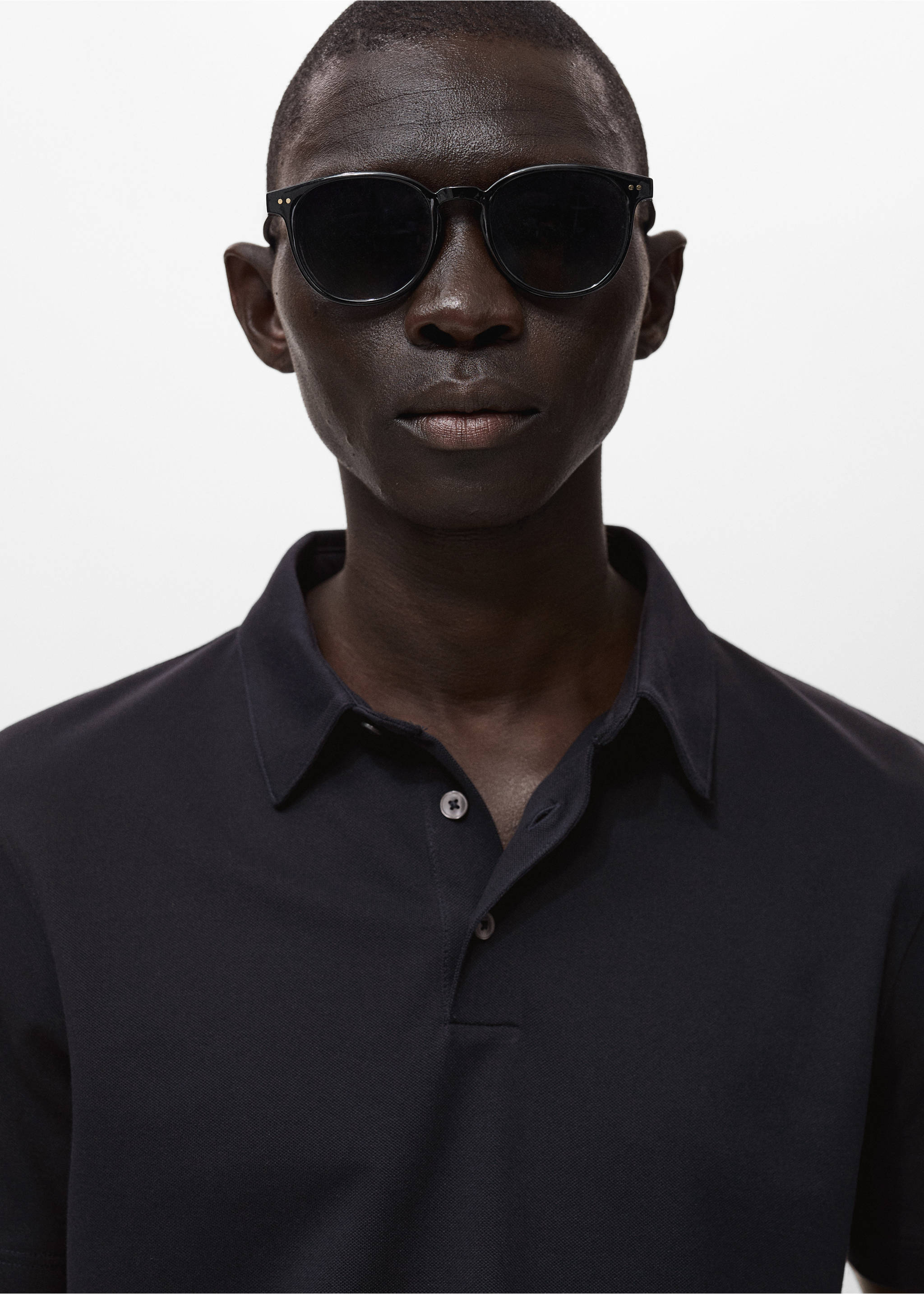 Cotton piqué polo shirt - Details of the article 1, Night Blue. Ref: 17041230-00.