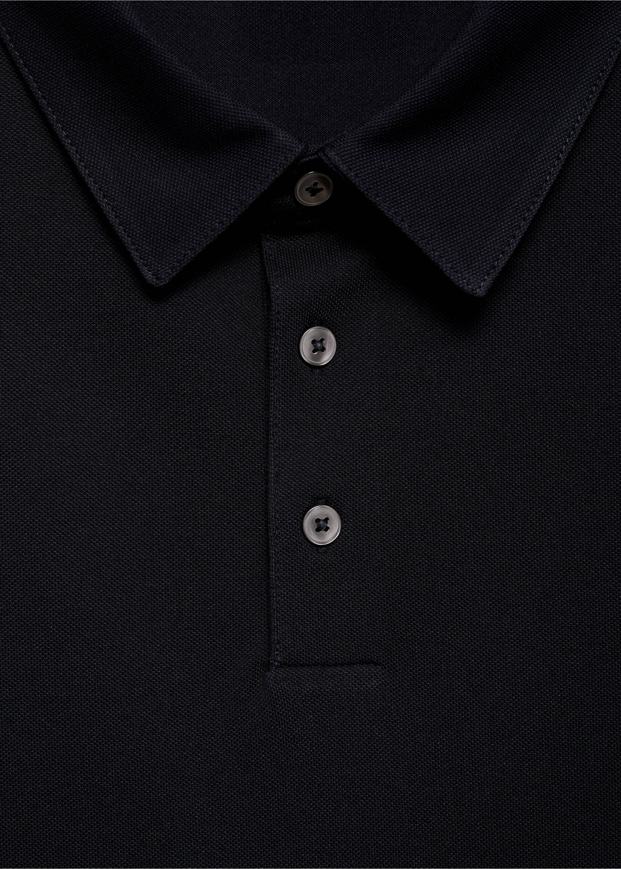 Cotton piqué polo shirt - Details of the article 8, Night Blue. Ref: 17041230-00.