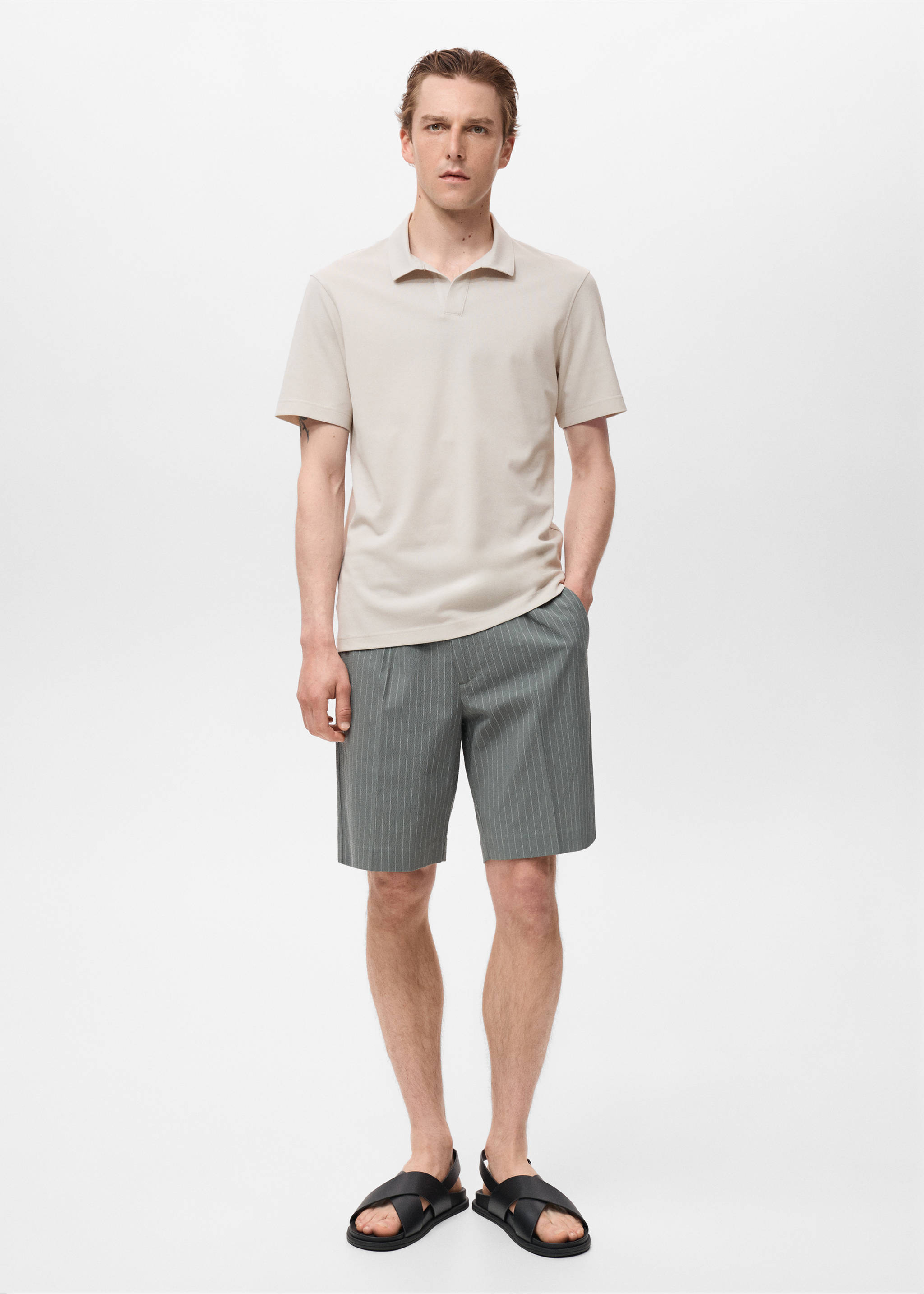 Cotton piqué polo shirt - General plane, Ivory White. Ref: 17041231-00.