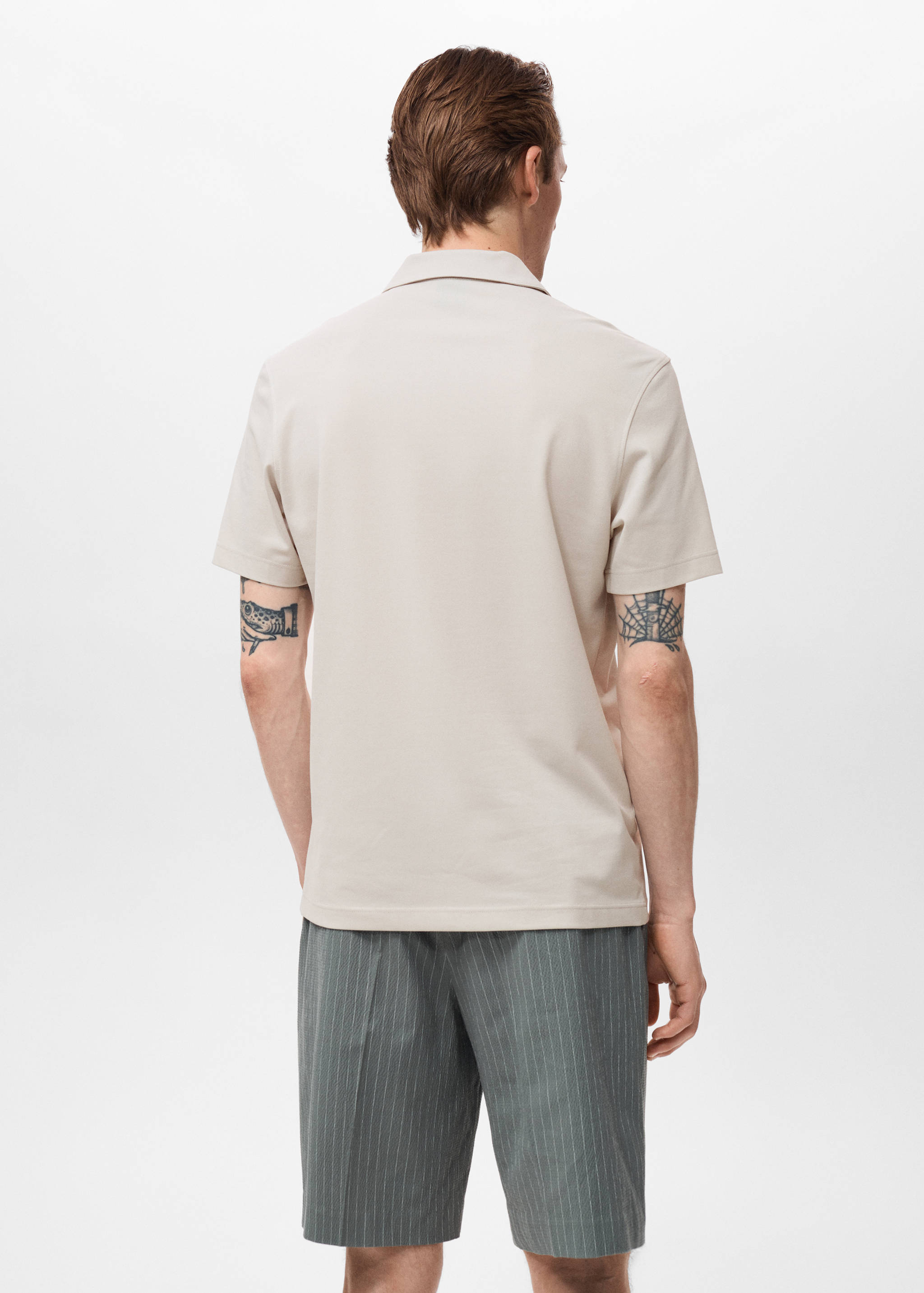 Cotton piqué polo shirt - Reverse of the article