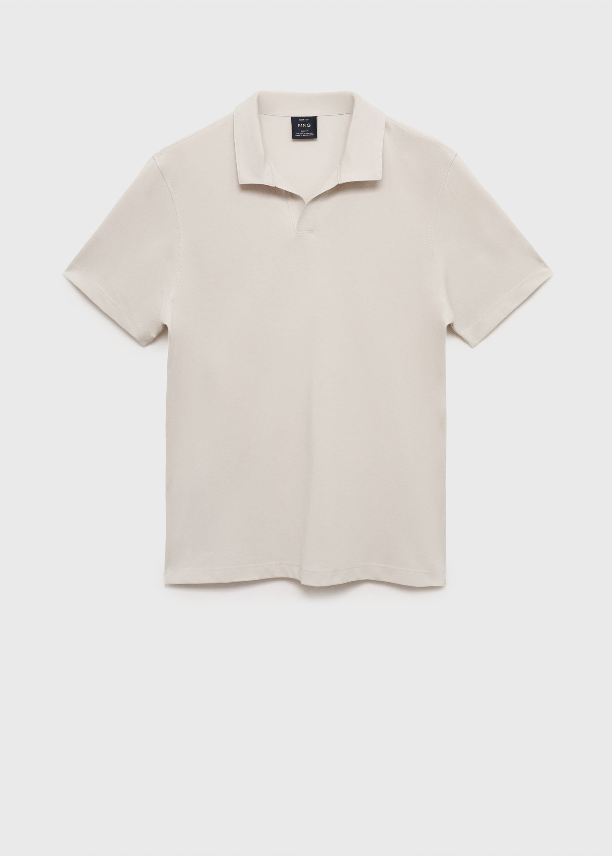 Cotton piqué polo shirt - Article without model, Ivory White. Ref: 17041231-00.