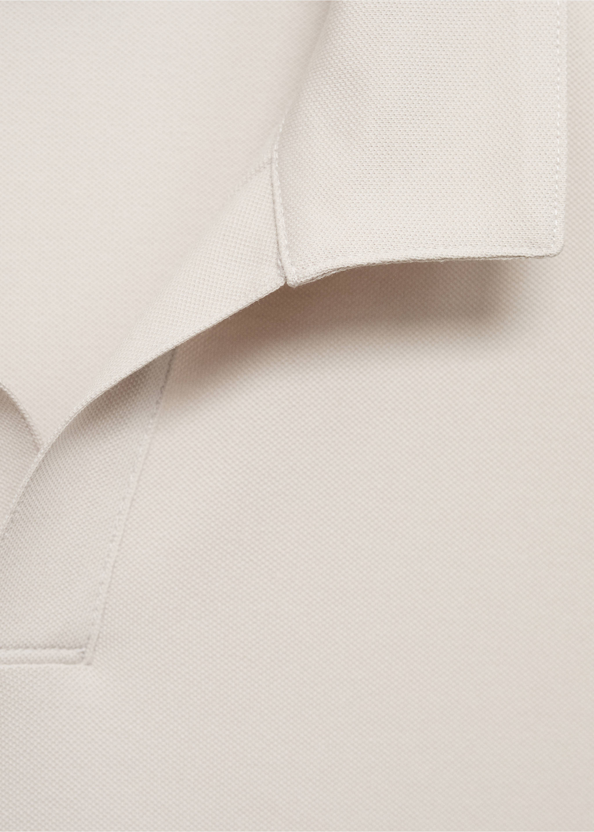 Cotton piqué polo shirt - Details of the article 8, Ivory White. Ref: 17041231-00.
