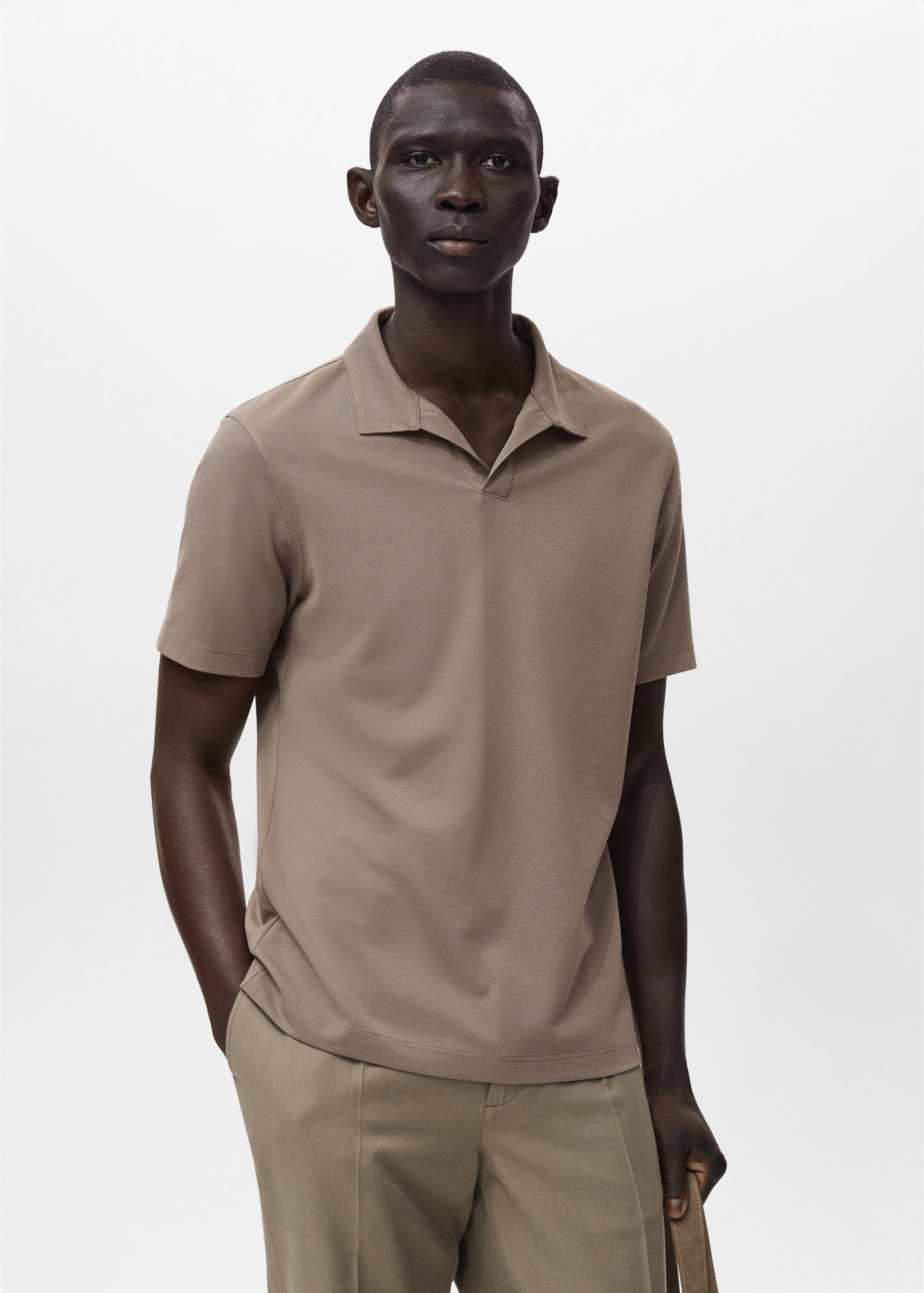 Cotton piqué polo shirt - Medium plane