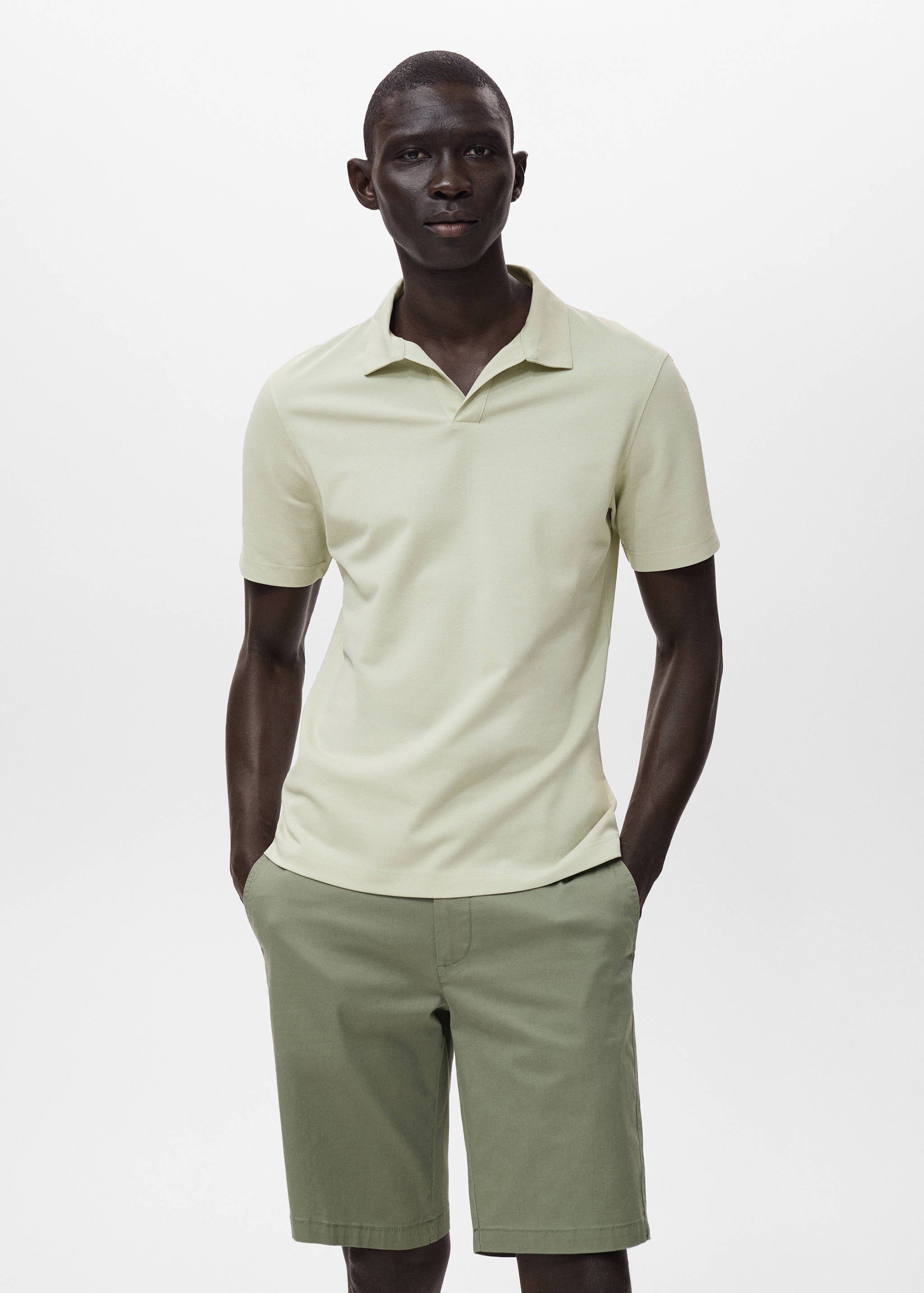 Cotton piqué polo shirt - Medium plane