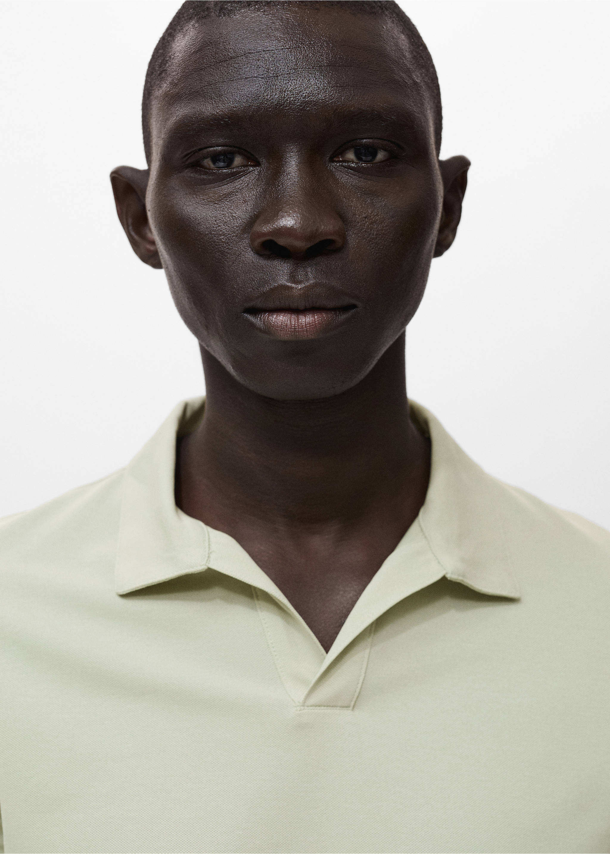 Cotton piqué polo shirt - Details of the article 1, Mint Green. Ref: 17041231-00.