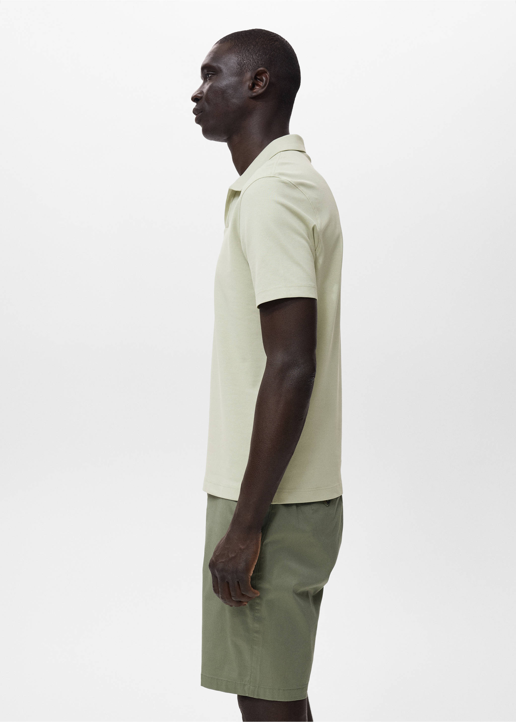 Cotton piqué polo shirt - Details of the article 2, Mint Green. Ref: 17041231-00.