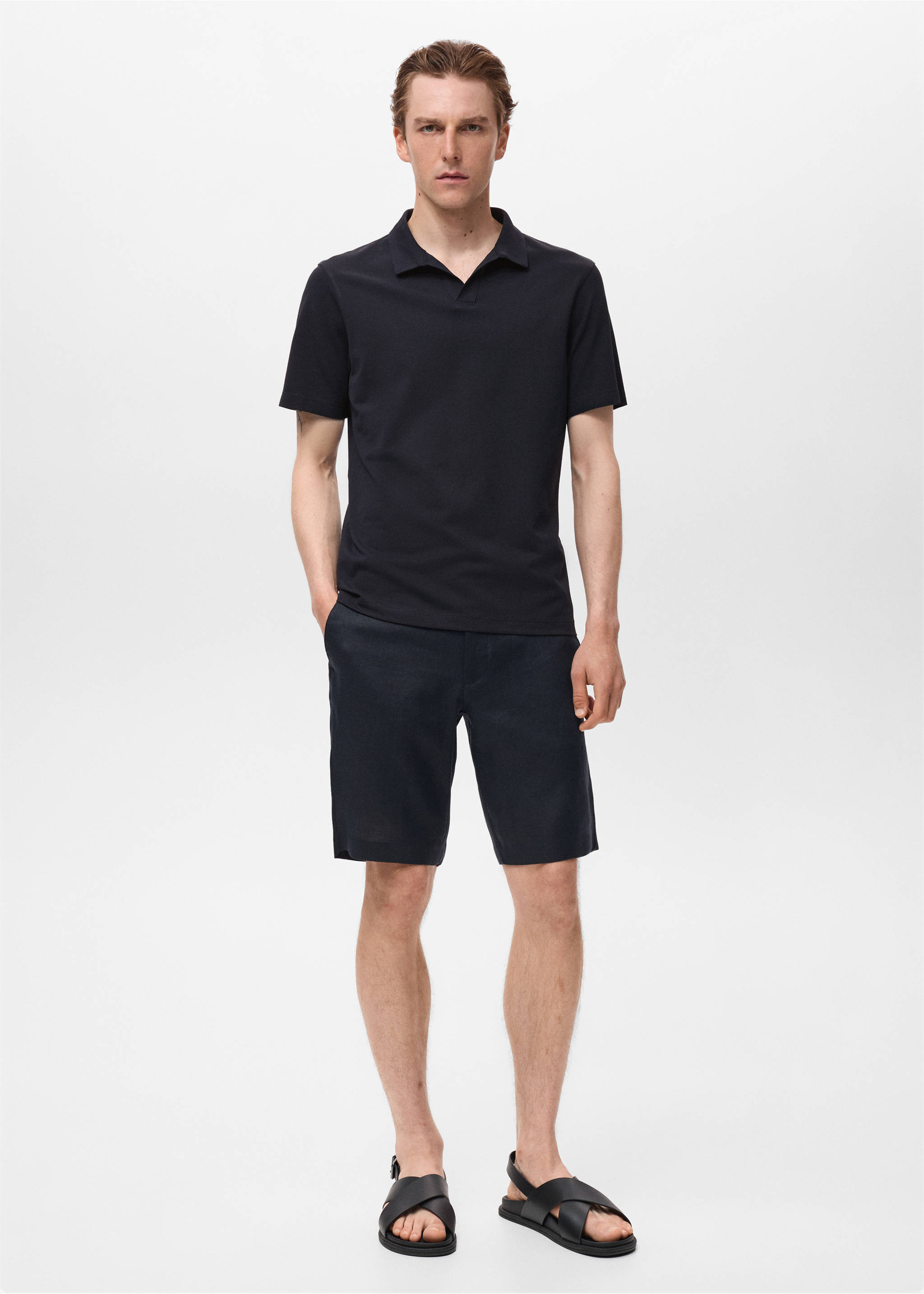 Cotton piqué polo shirt - General plane, Night Blue. Ref: 17041231-00.