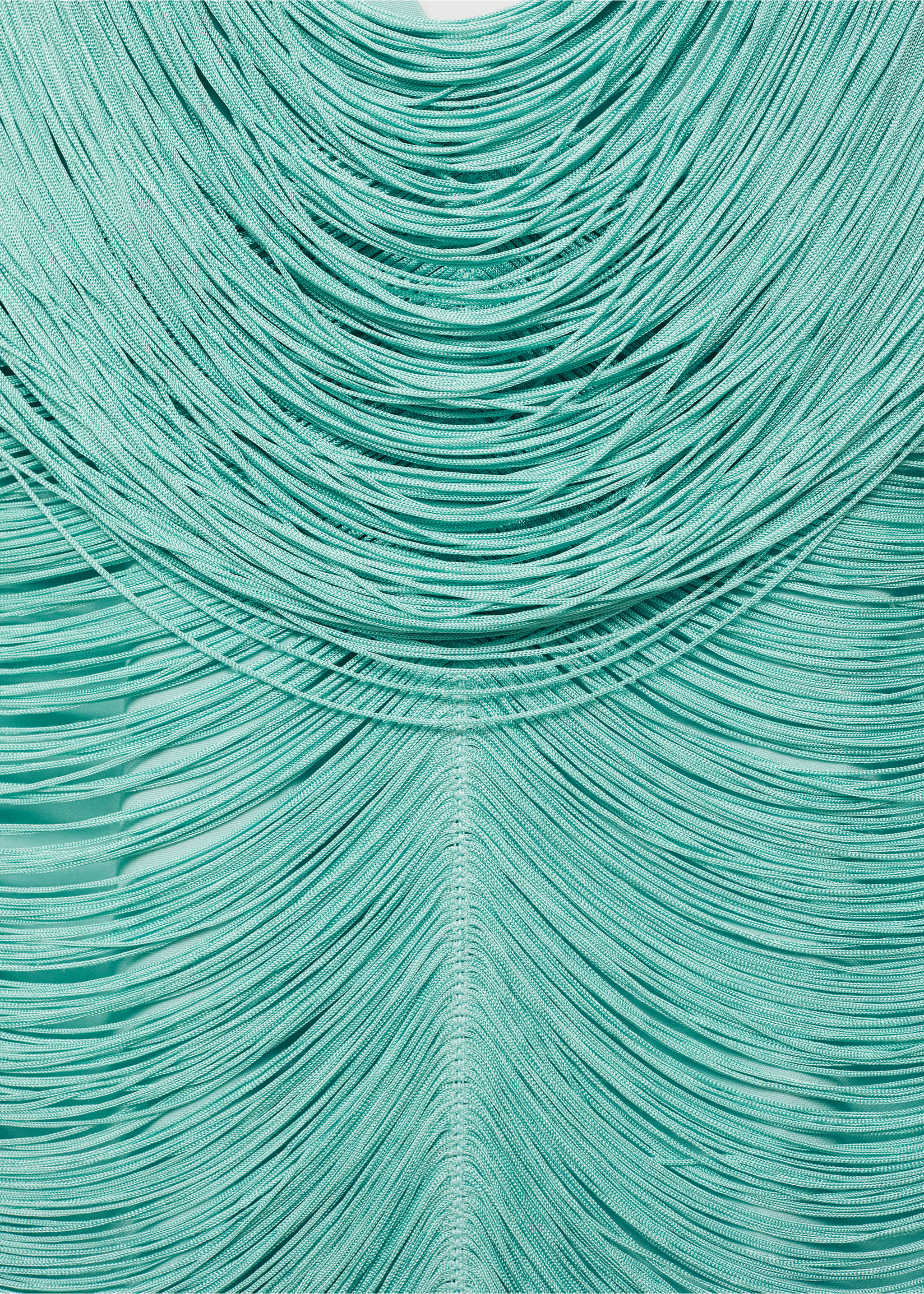 Vestido flecos espalda escotada - Detalle del artículo 8, Turquesa. Ref: 17041232-00.