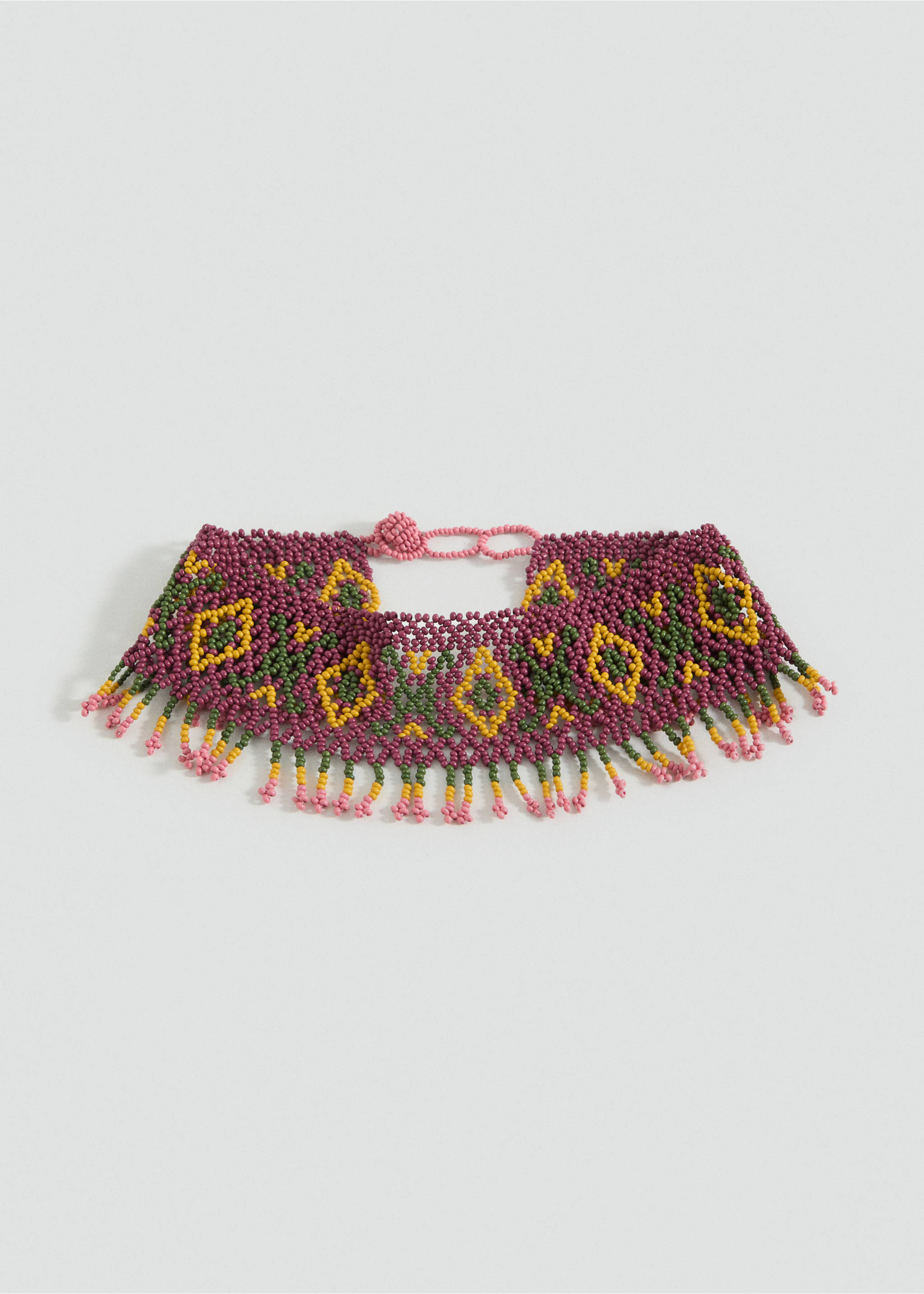 Combined crystal choker necklace - Article without model, Maroon. Ref: 17041234-00.