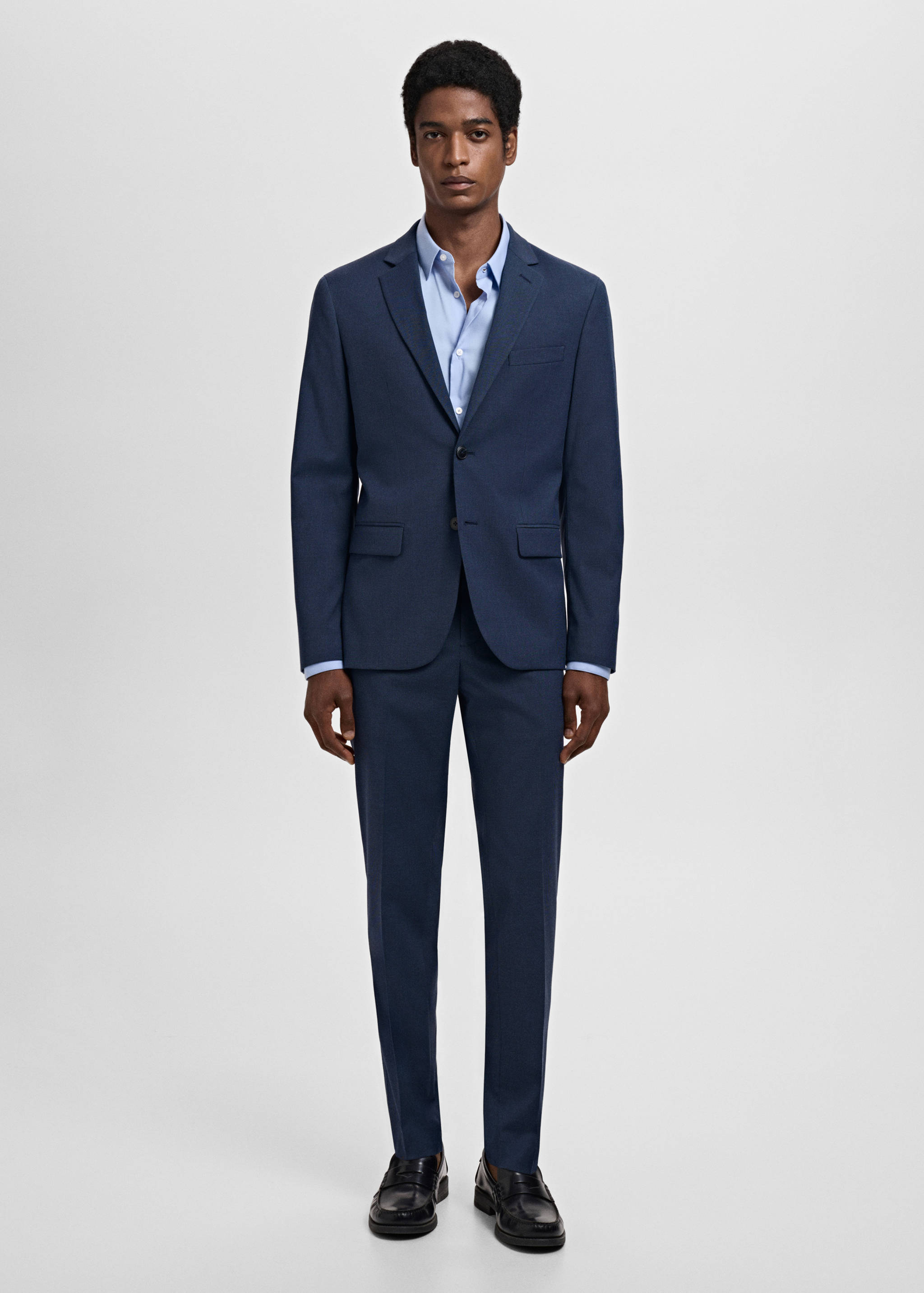 Super slim-fit blazer van stretchstof - Overzichtstekening