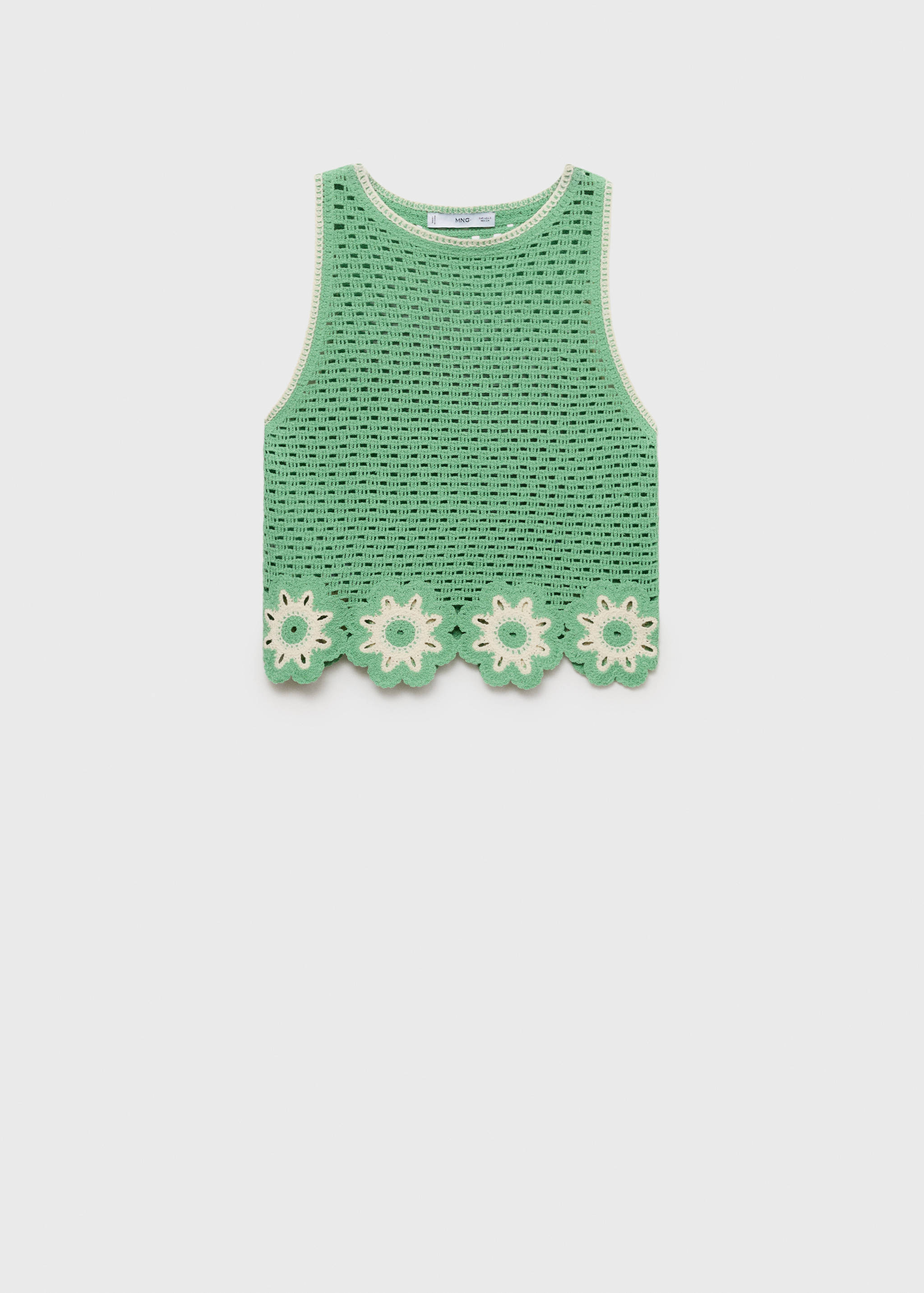 Crochet top with floral finishes - Article without model