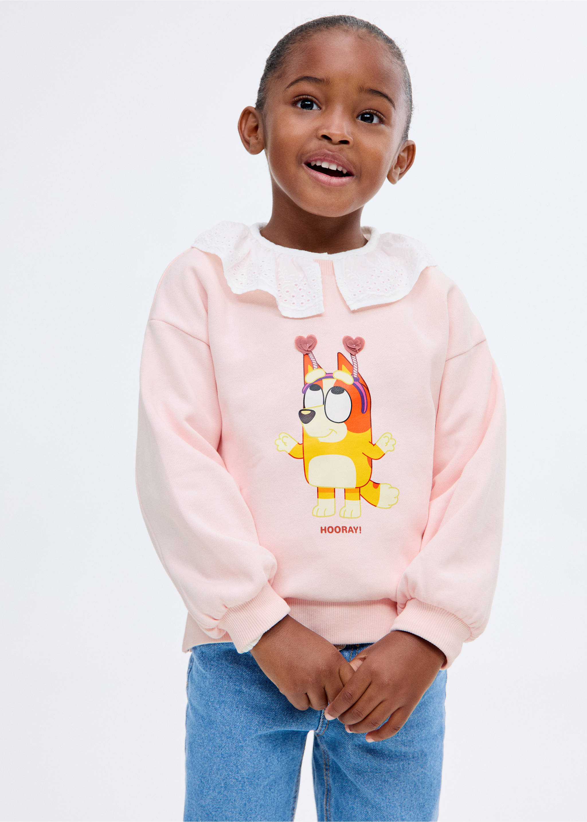 Bluey-print sweatshirt - Details of the article 1, Pink. Ref: 17041238-00.