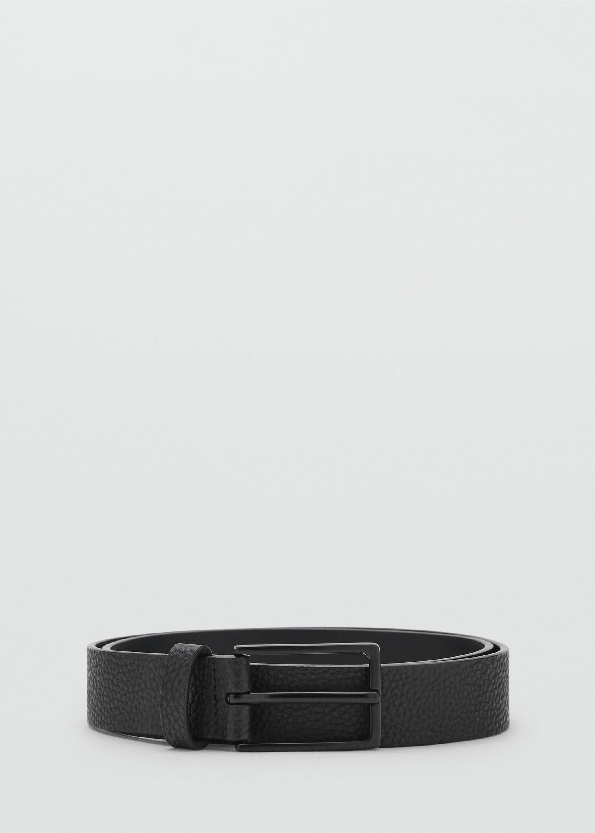 Ceinture cuir grainé - Article sans modèle, Noir. Ref: 17041241-00.