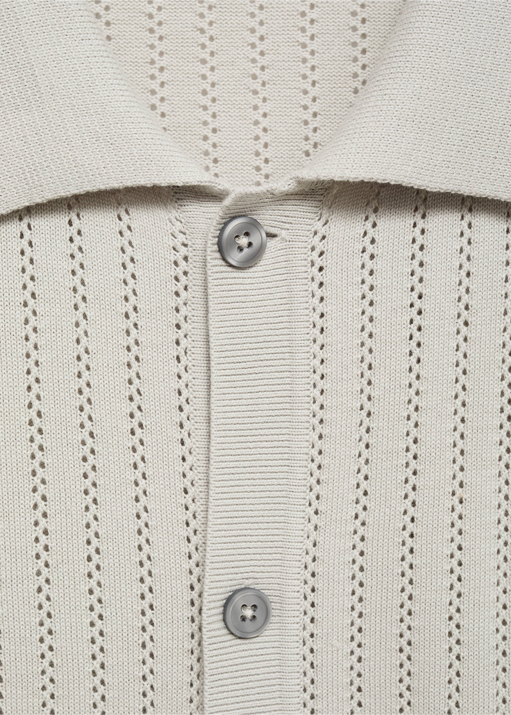 Baumwollhemd mit Lochmuster - Detail des Artikels 8, Eisgrau. Ref: 17041243-00.