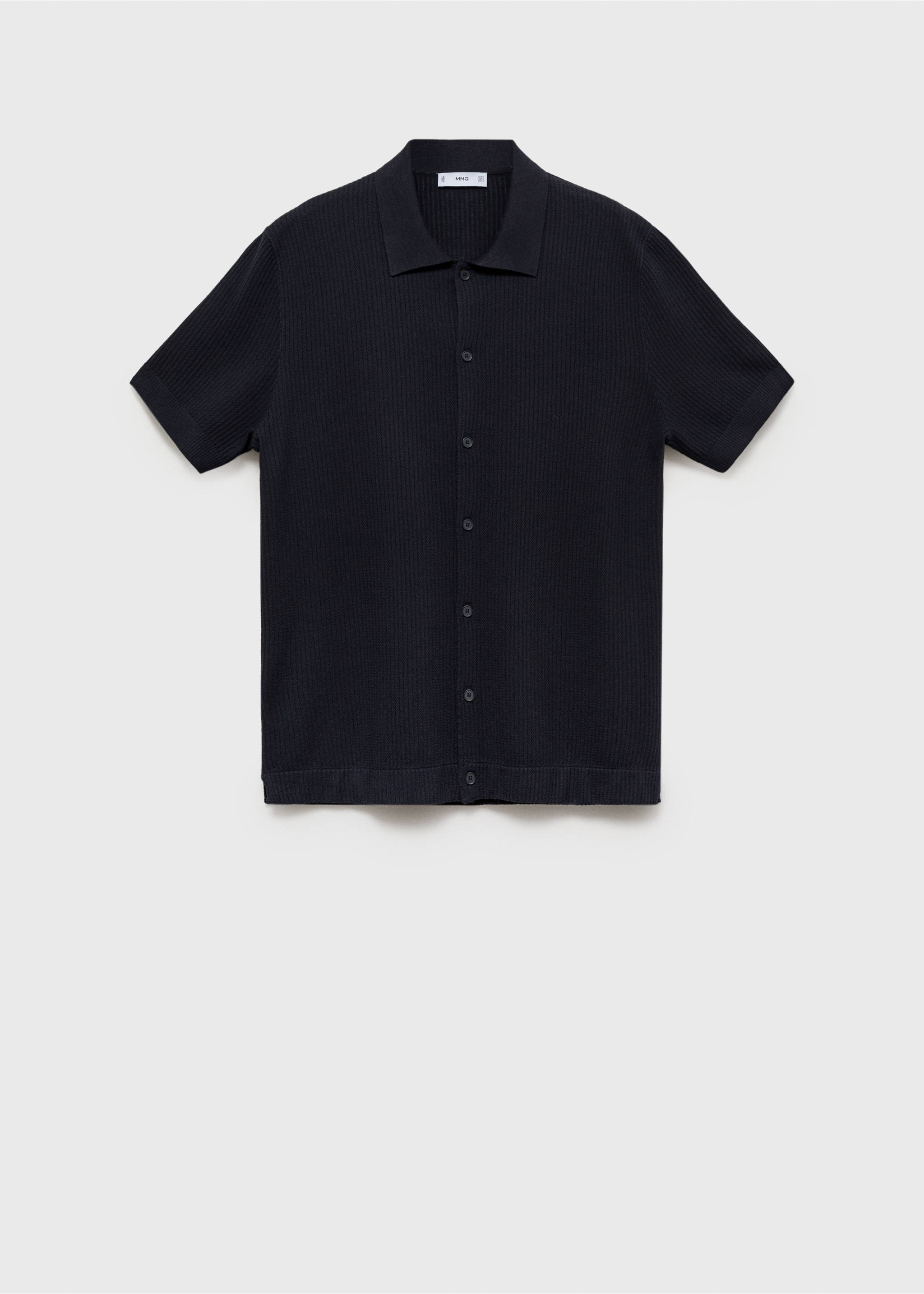 Rib-knit shirt - Article without model, Navy. Ref: 17041244-00.