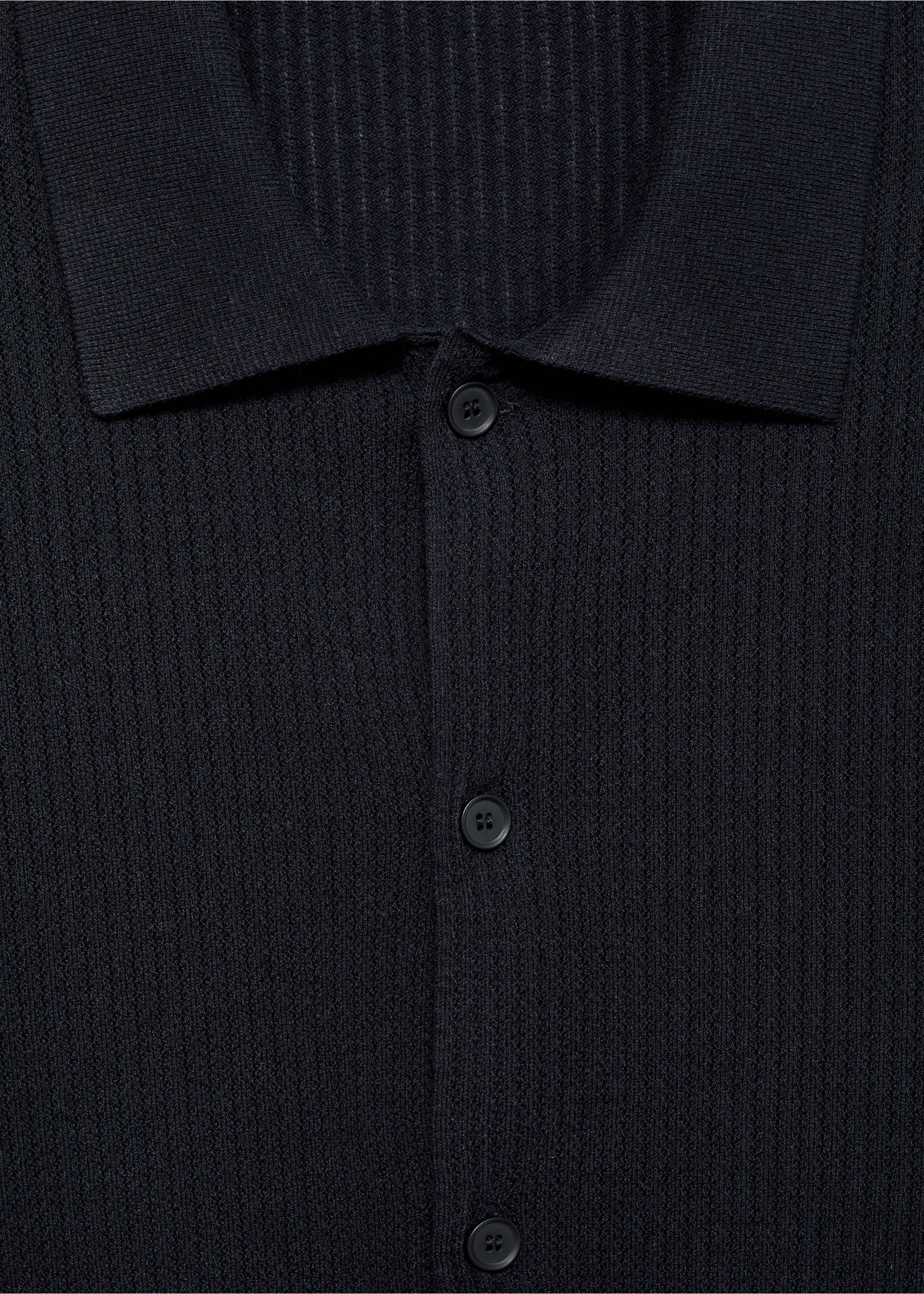 Rib-knit shirt - Details of the article 8, Navy. Ref: 17041244-00.