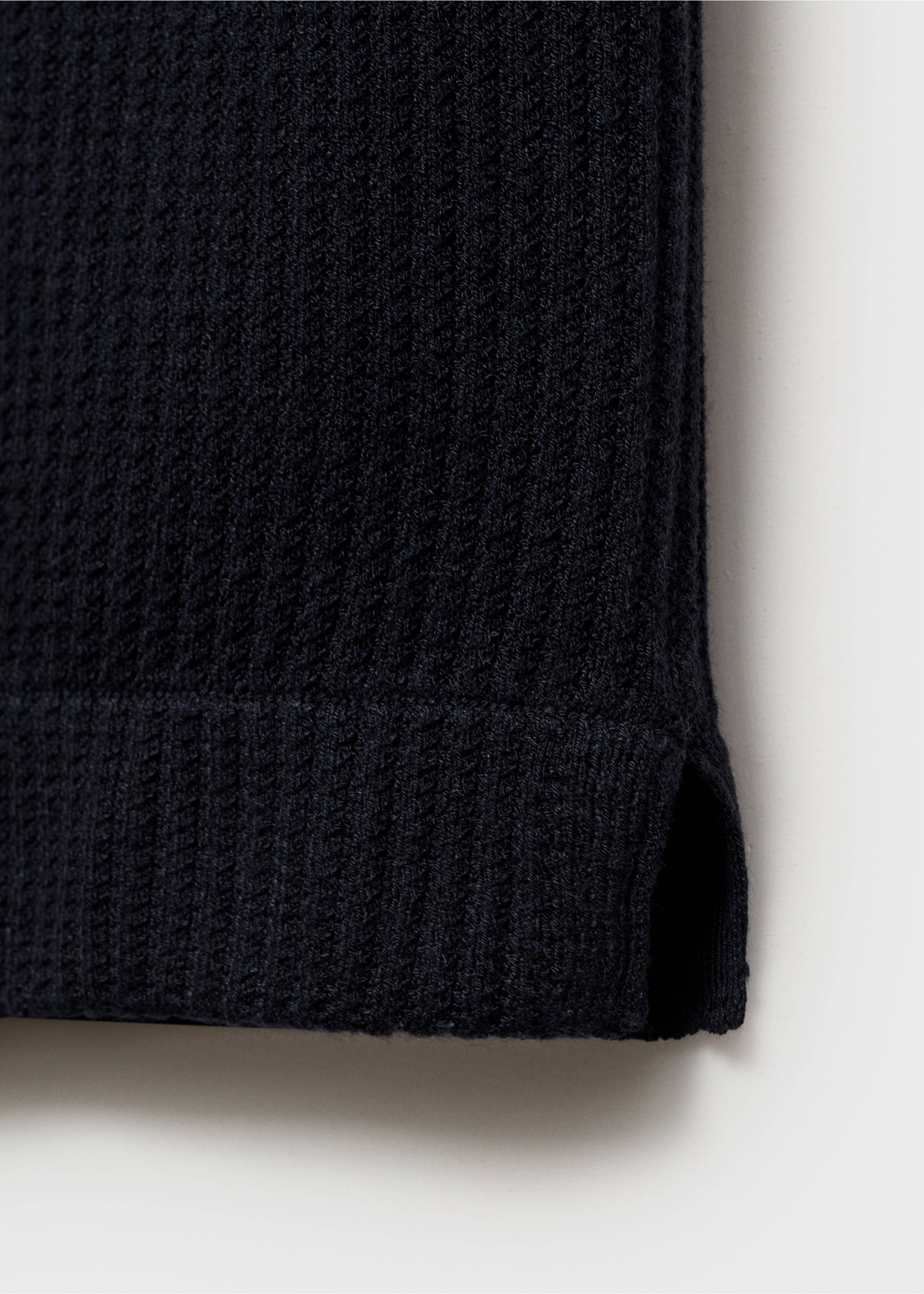 Rib-knit shirt - Details of the article 0, Navy. Ref: 17041244-00.
