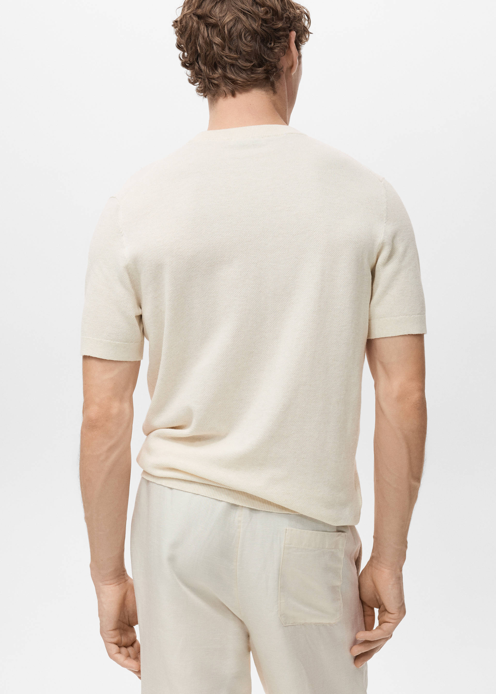 Cotton fine-knit t-shirt - Reverse of the article