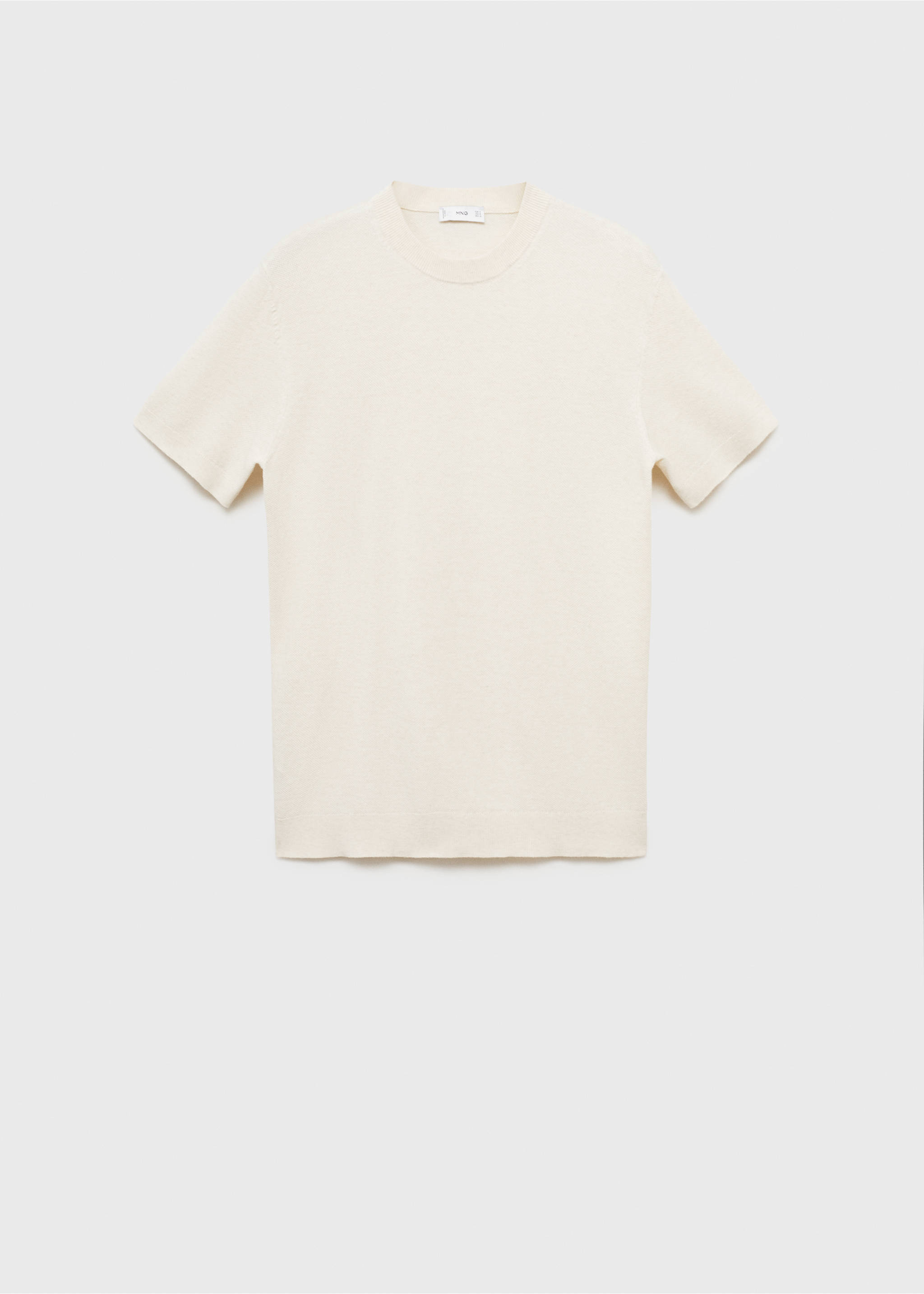 Cotton fine-knit t-shirt - Article without model, Ivory White. Ref: 17041247-00.