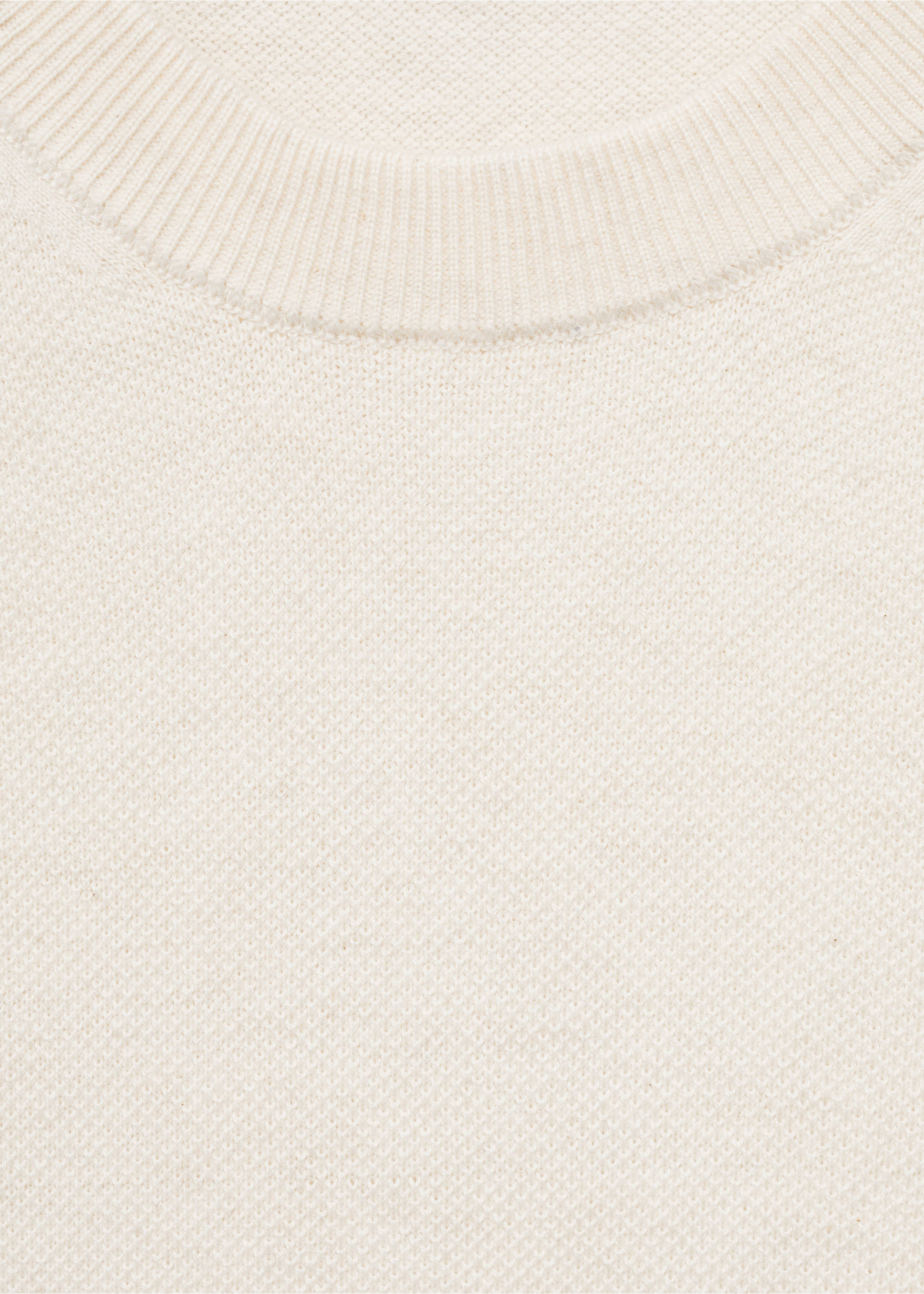 Cotton fine-knit t-shirt - Details of the article 8, Ivory White. Ref: 17041247-00.