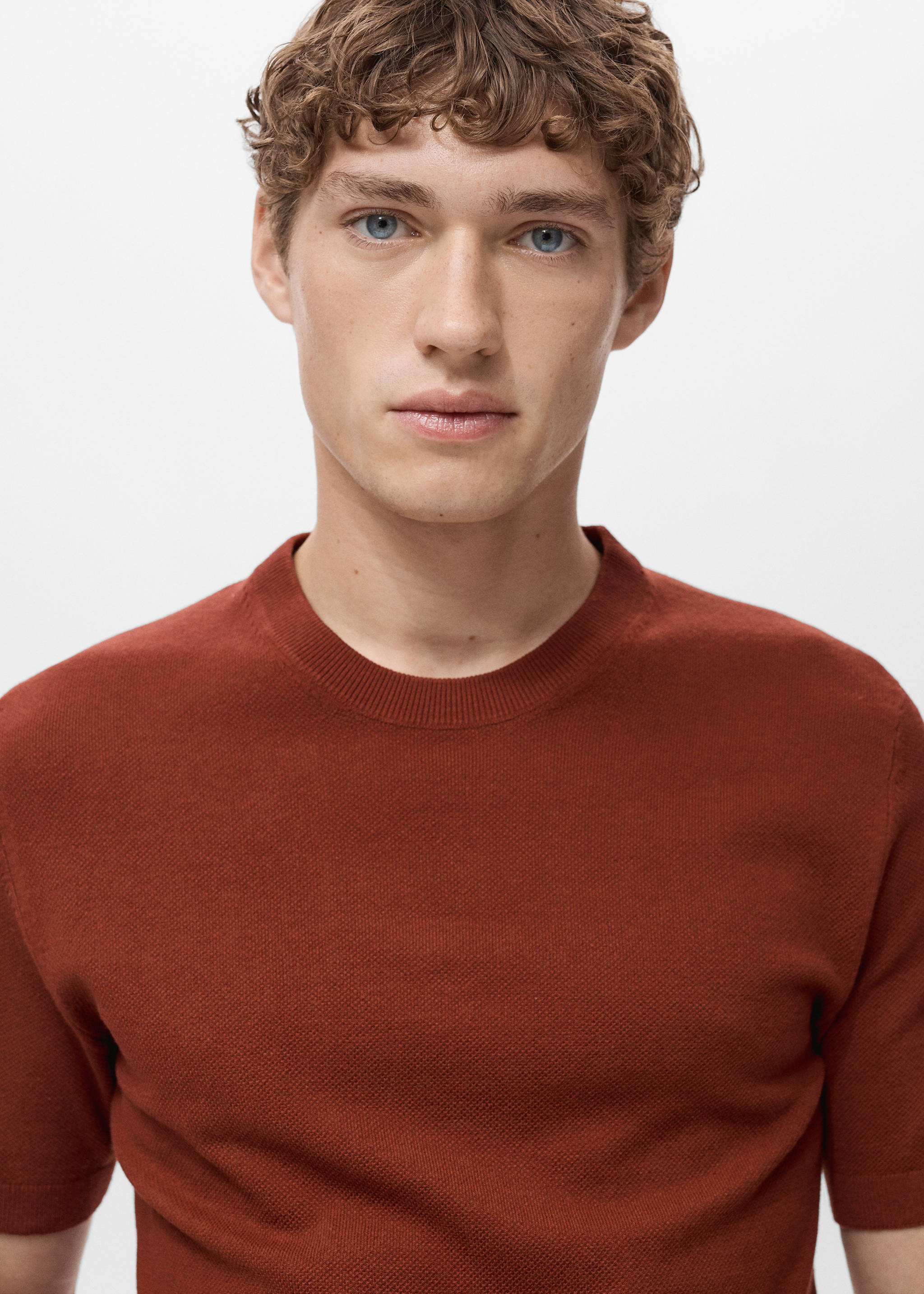 Cotton fine-knit t-shirt - Details of the article 1