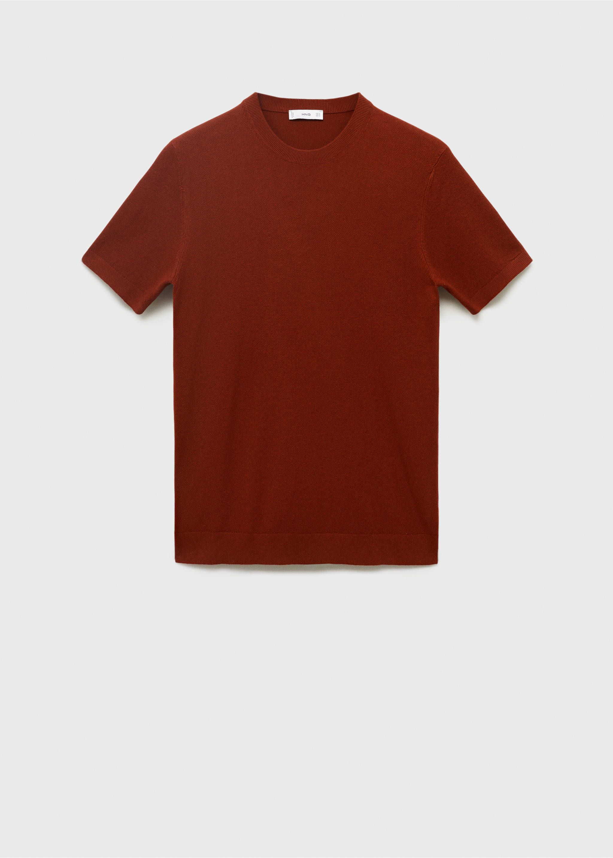 T-shirt maille fine coton - Article sans modèle, Orange brûlé. Ref: 17041247-00.