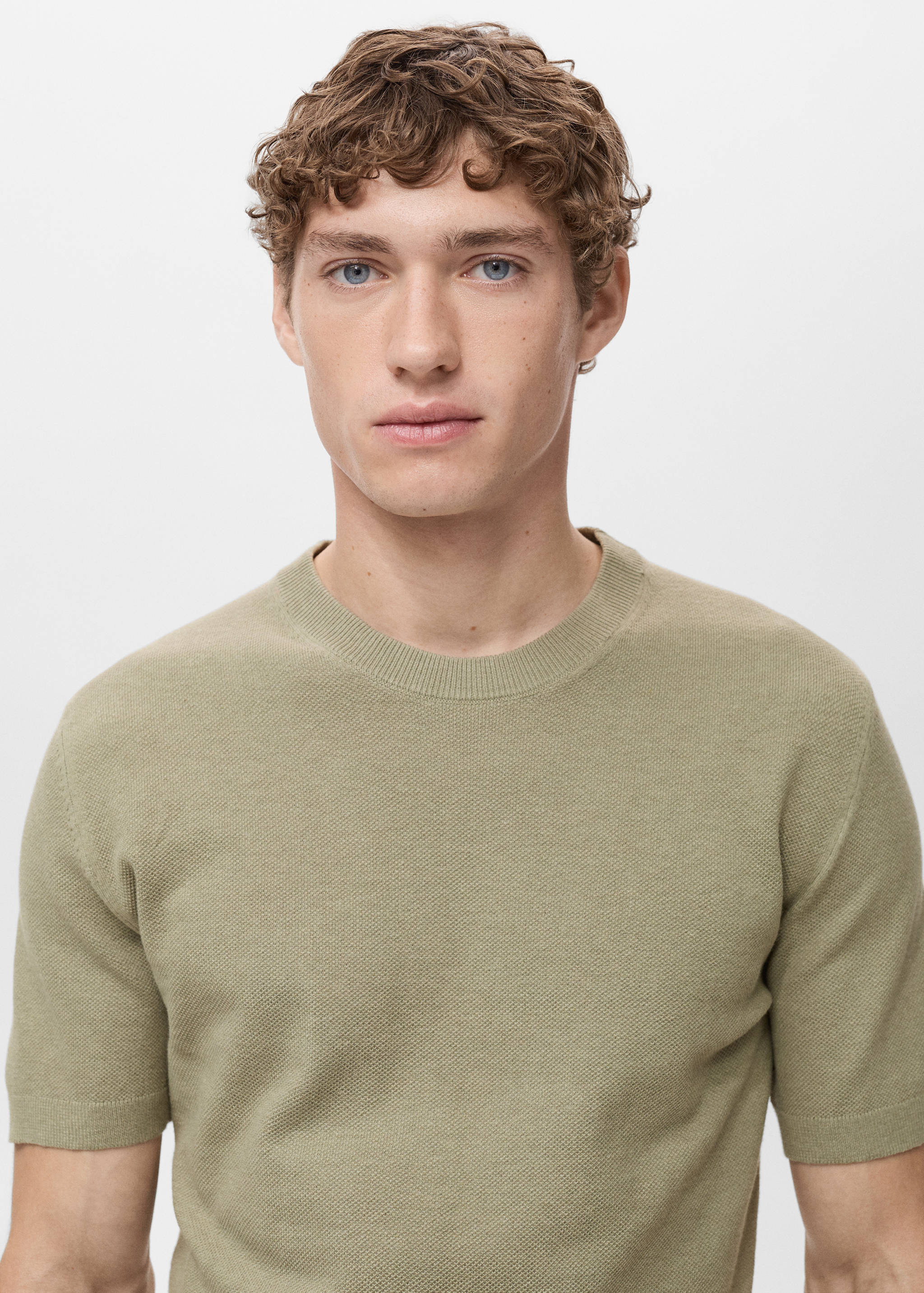 Cotton fine-knit t-shirt - Details of the article 1