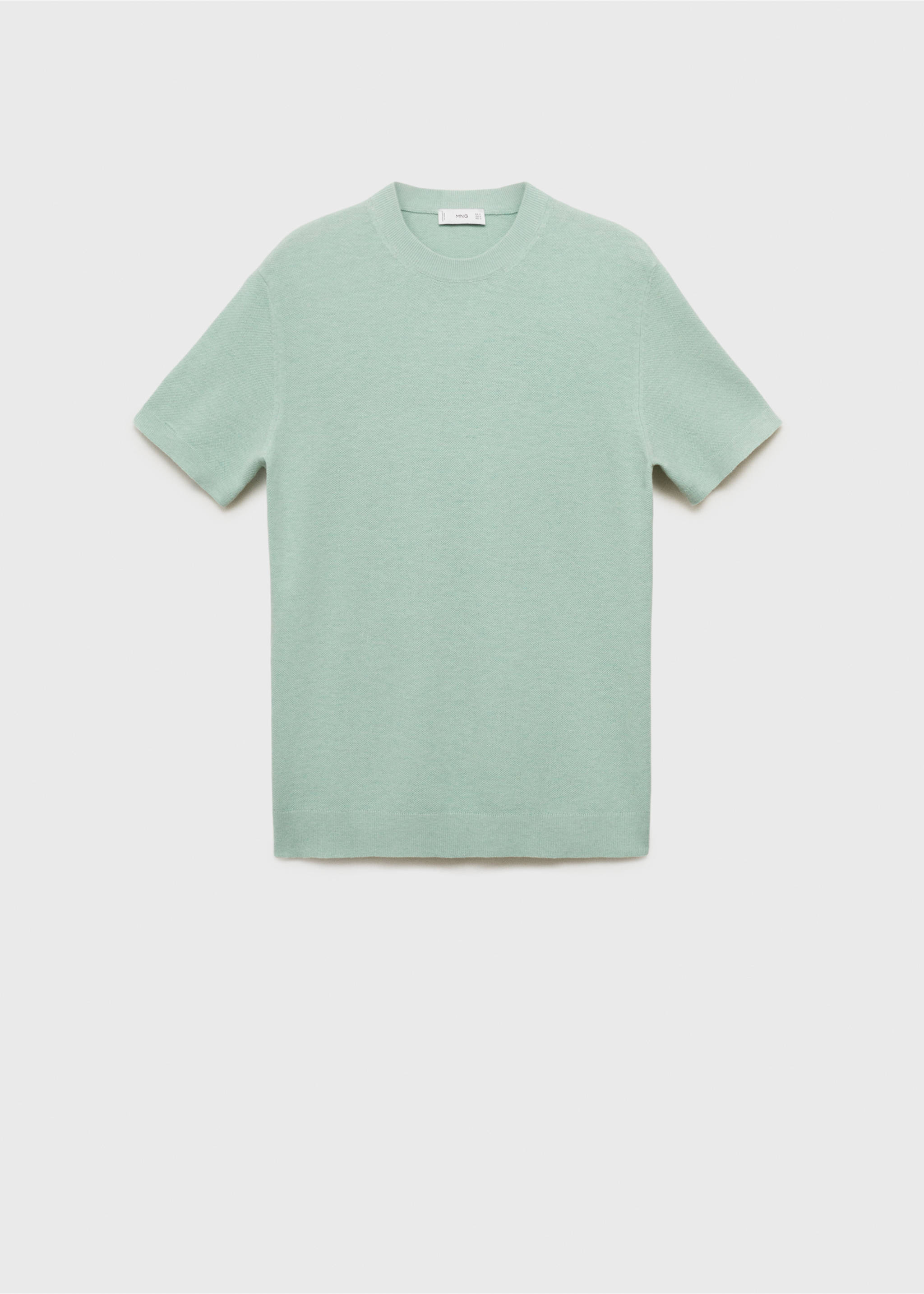 Cotton fine-knit t-shirt - Article without model, Turquoise. Ref: 17041247-00.